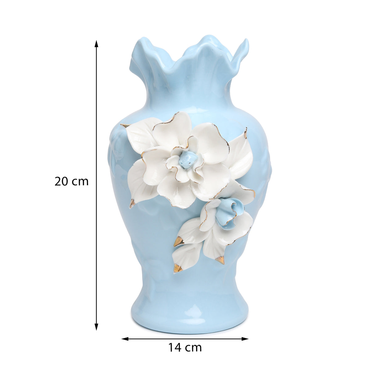 Elodie Fleur Blue  Porcelain Vase