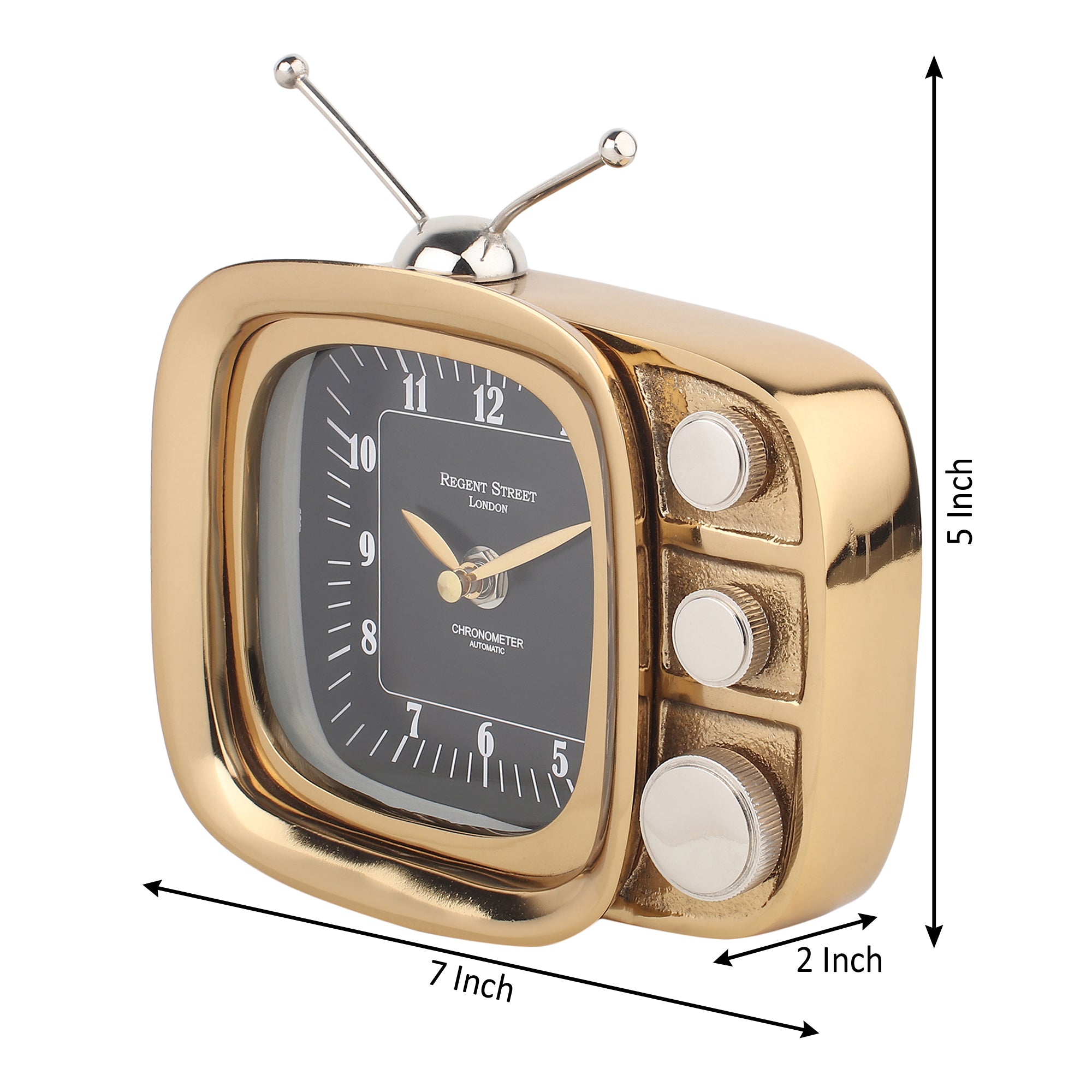 Retro TV Timepiece In Black