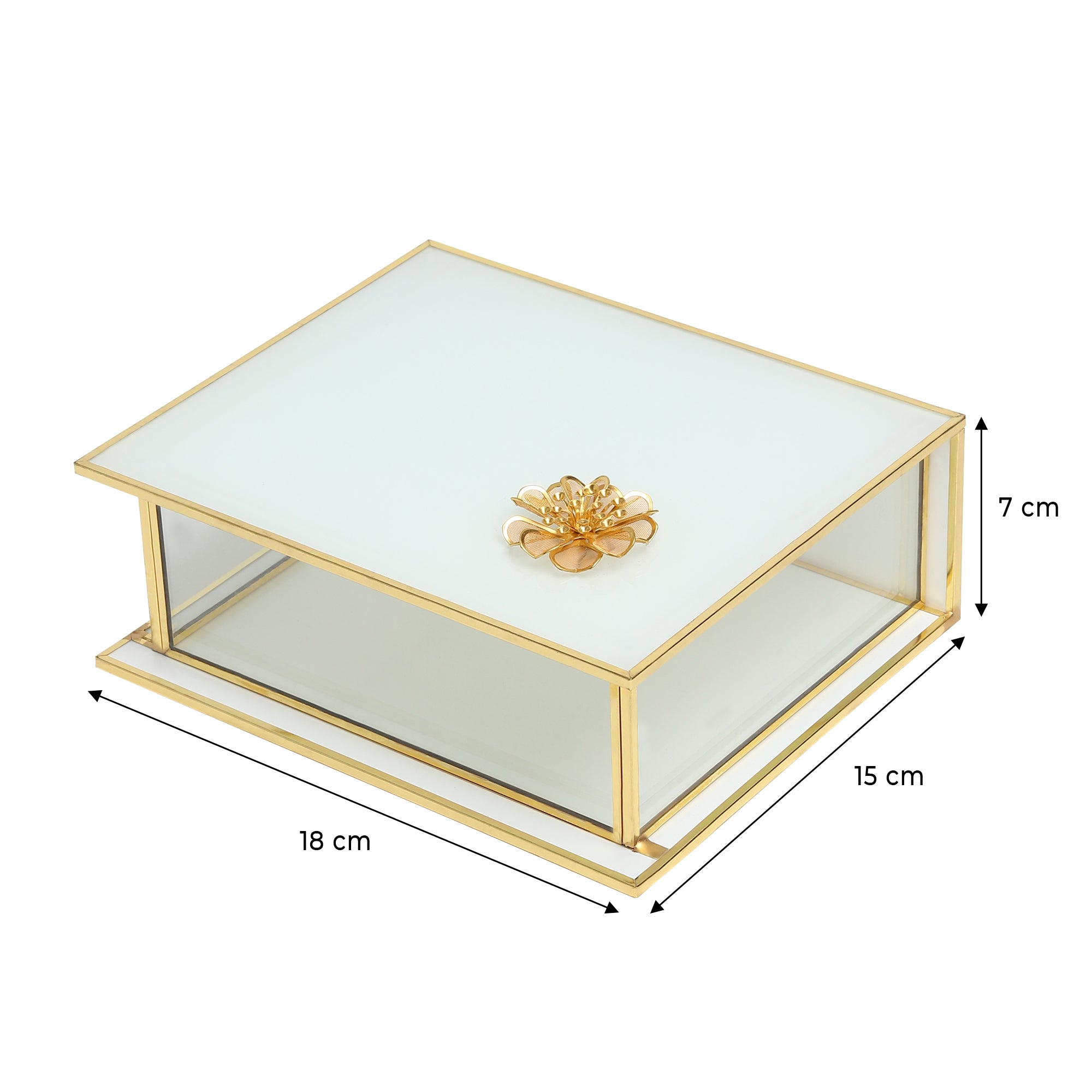 Livia's Flower Box Medium Glass jewellery Box