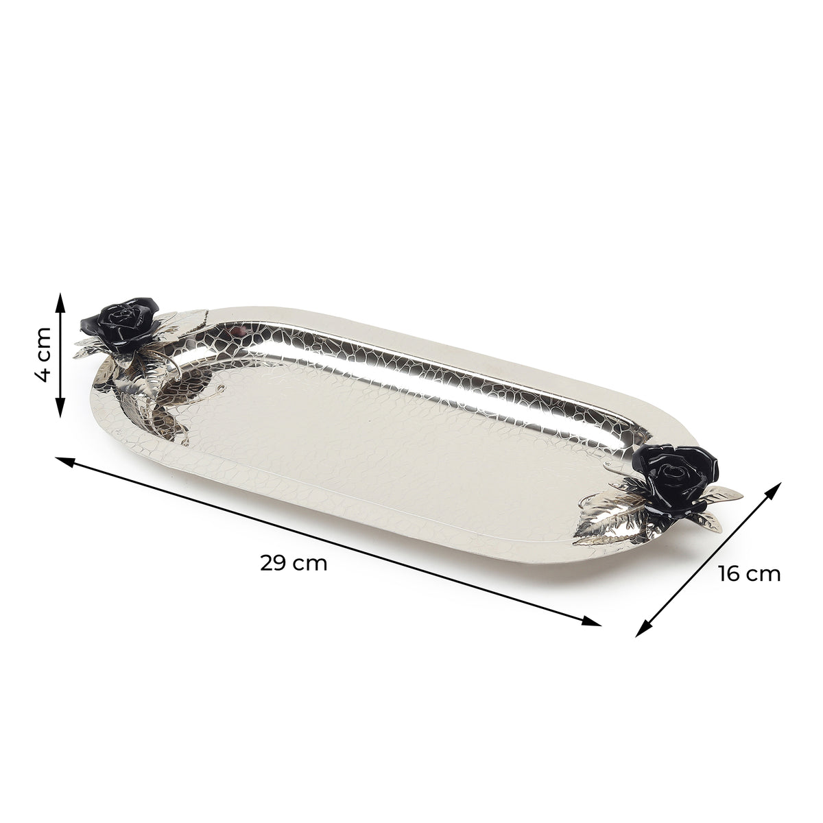 Petal Eclat Black Oval Tray