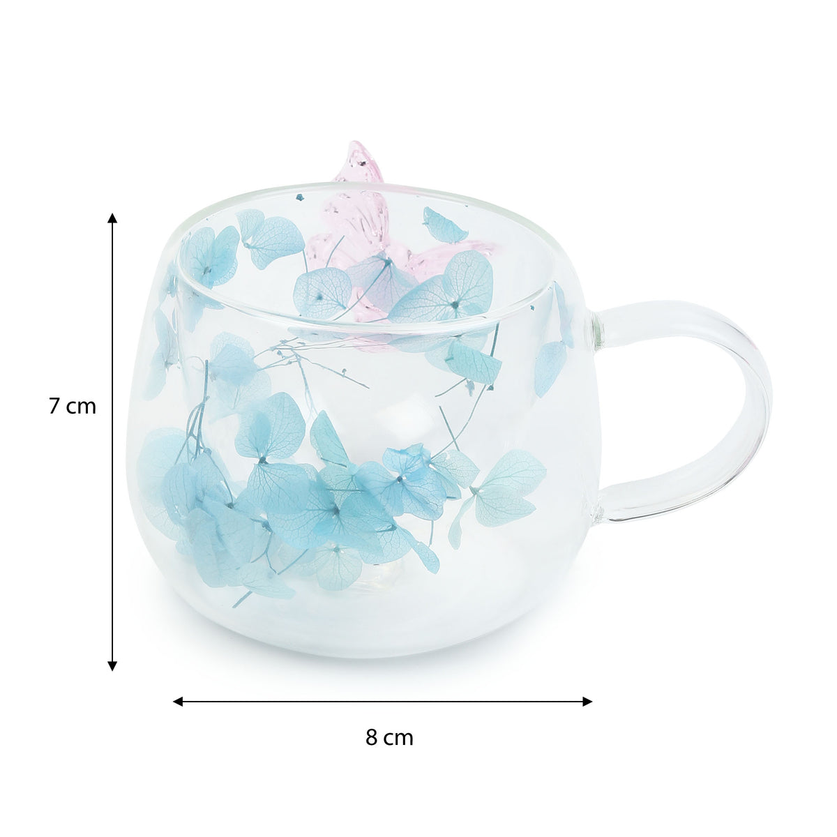 Titli Bloom Blue Glass Mug