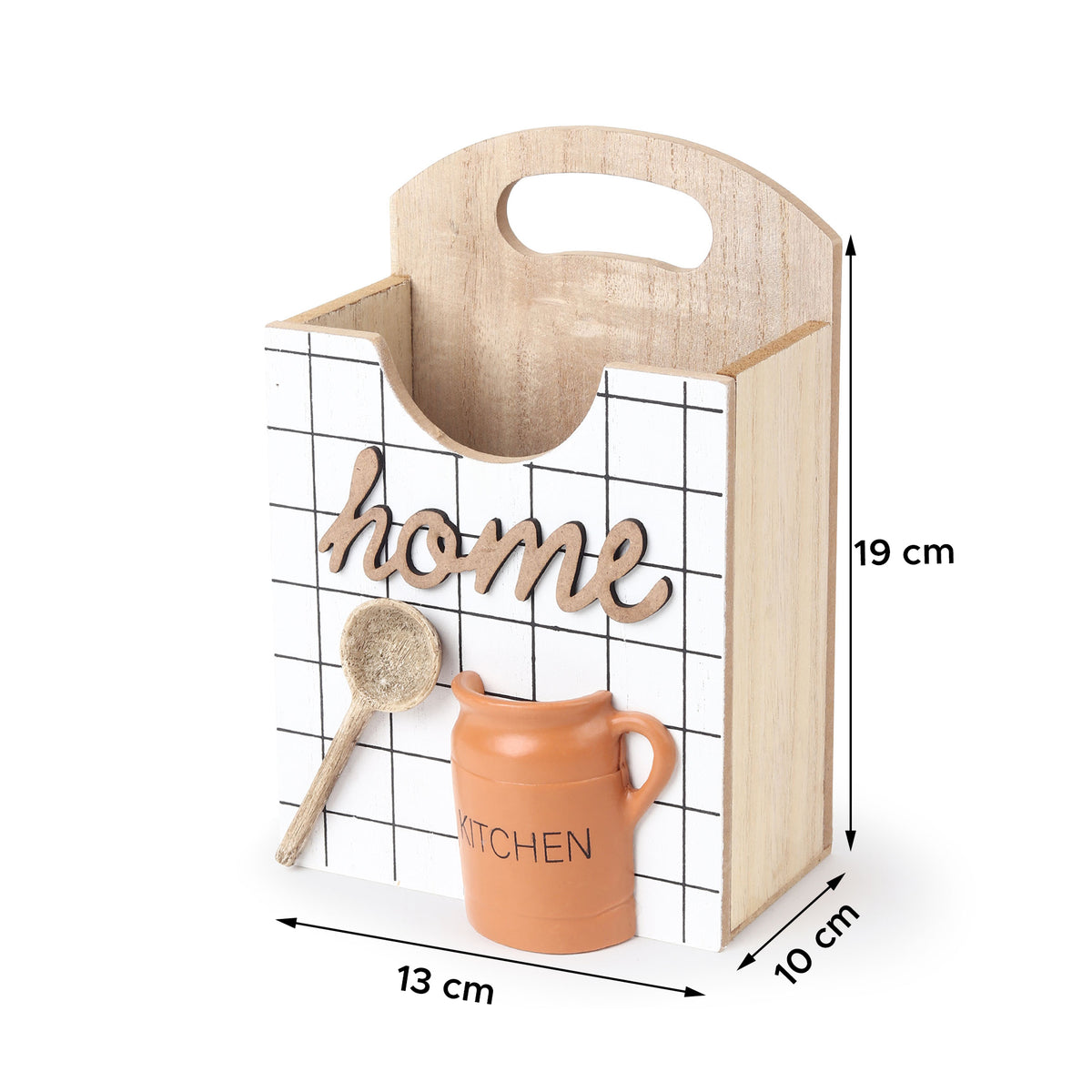 Larder Kitchenette Wooden Cutlery Caddy