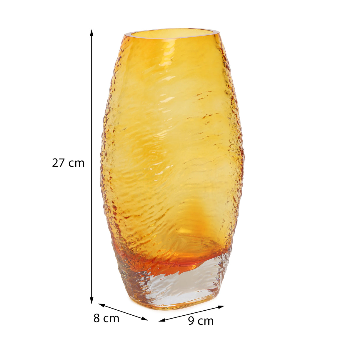 Solara Amber Crystal Vase Large