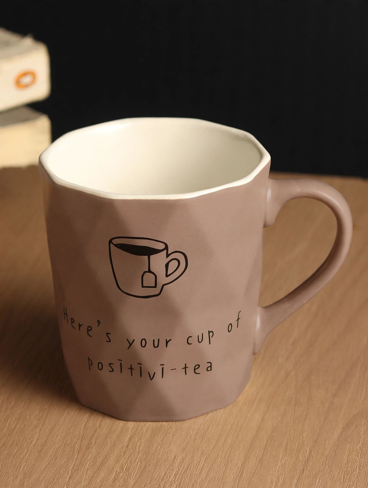 Positive-Tea Grey ceramic cup