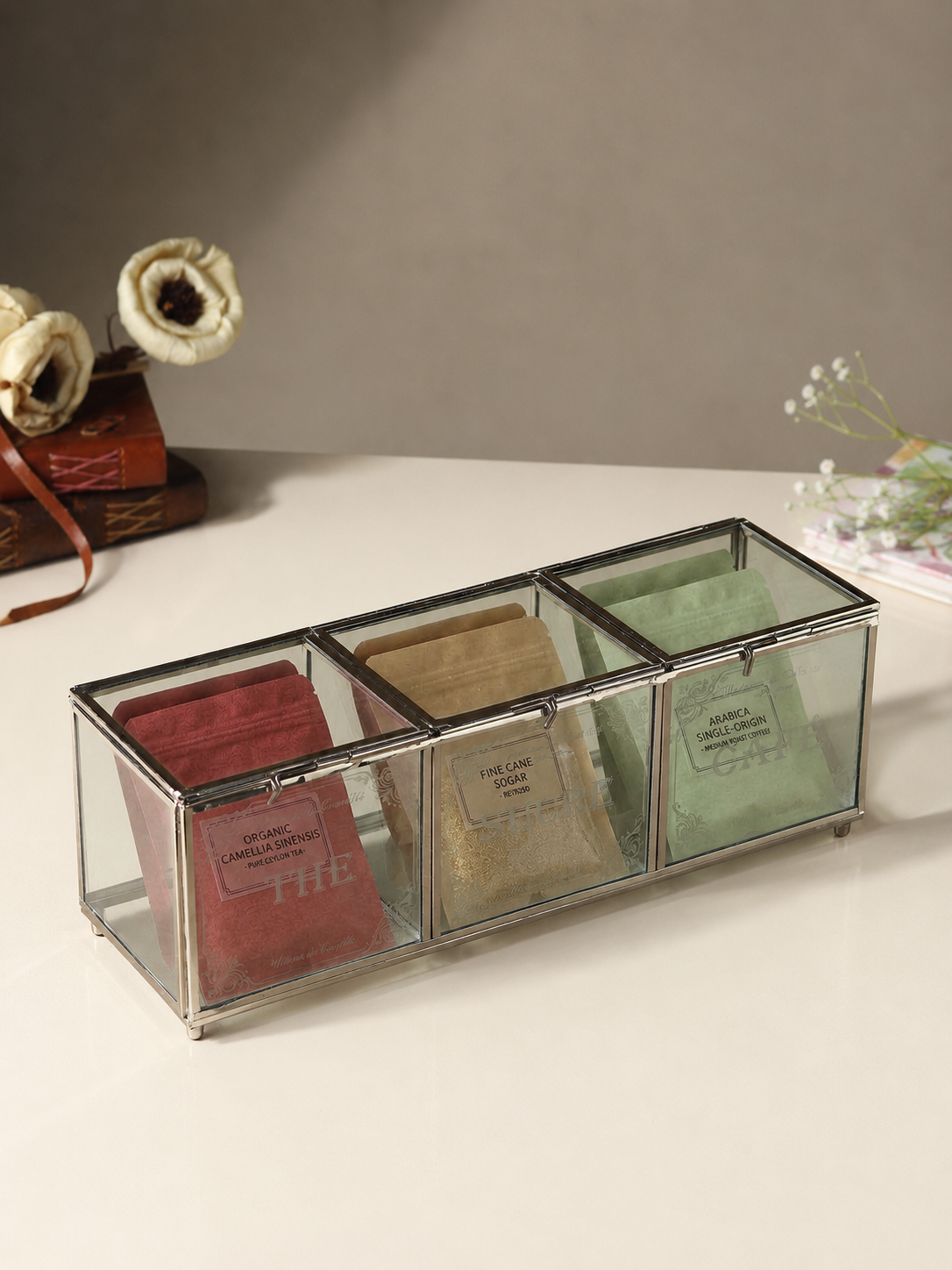 Elanoire Silver Glass Storage Box