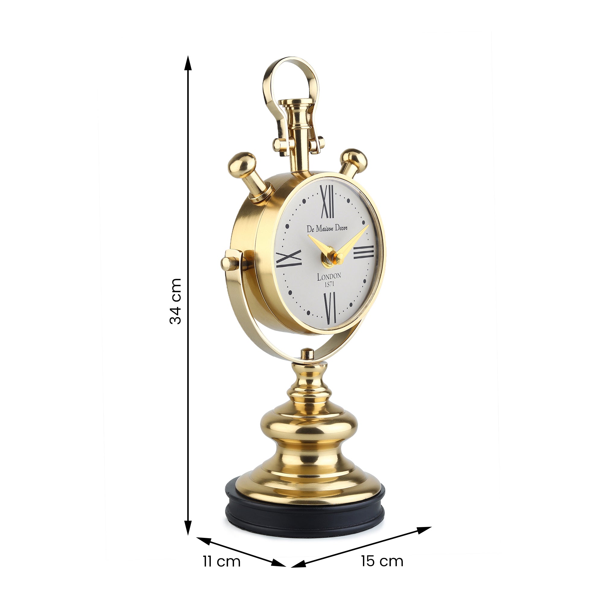 Aristotime Table clock in Gold
