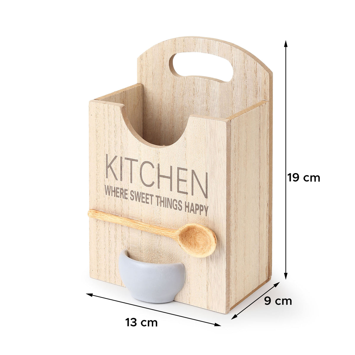 Homestead Kitchenette Wooden Cutlery Caddy