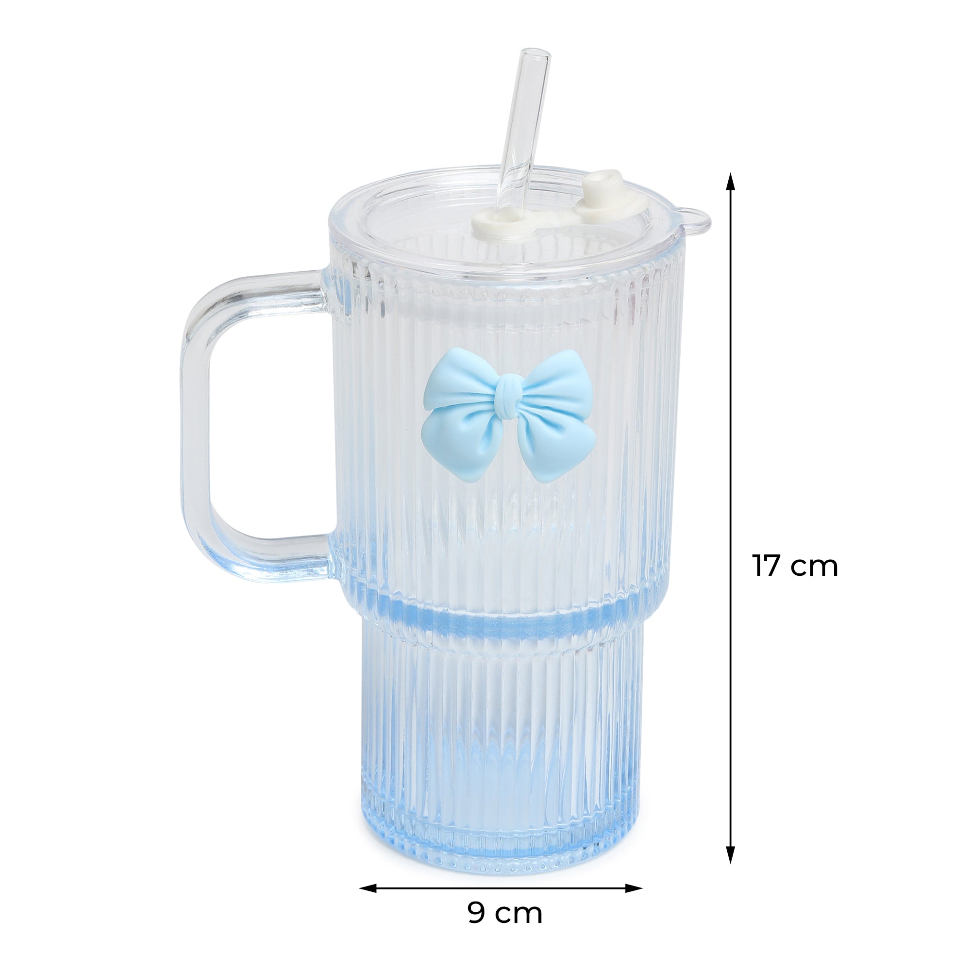 Ribbonette Glass Tumbler Blue