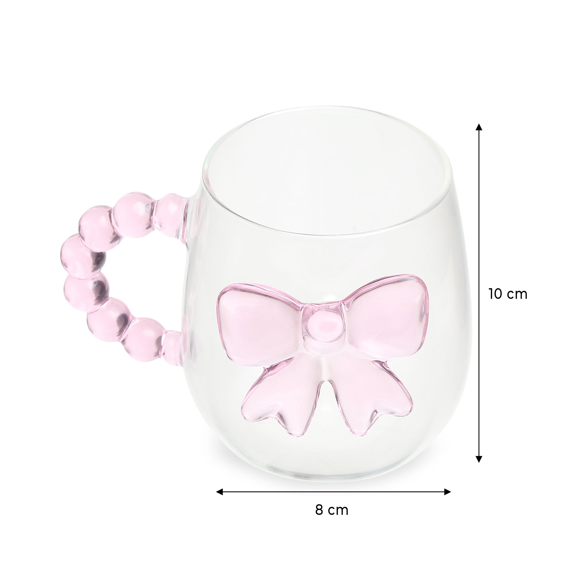 Pearlie Pink Bow Glass Mug