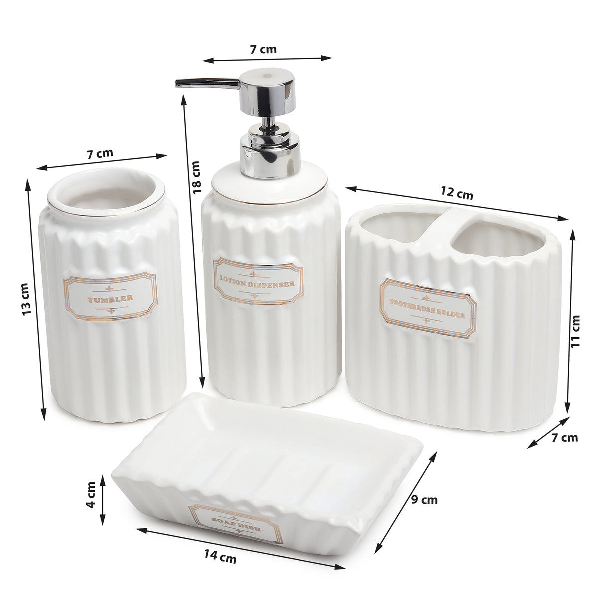Valence Bathroom Set of 4 White