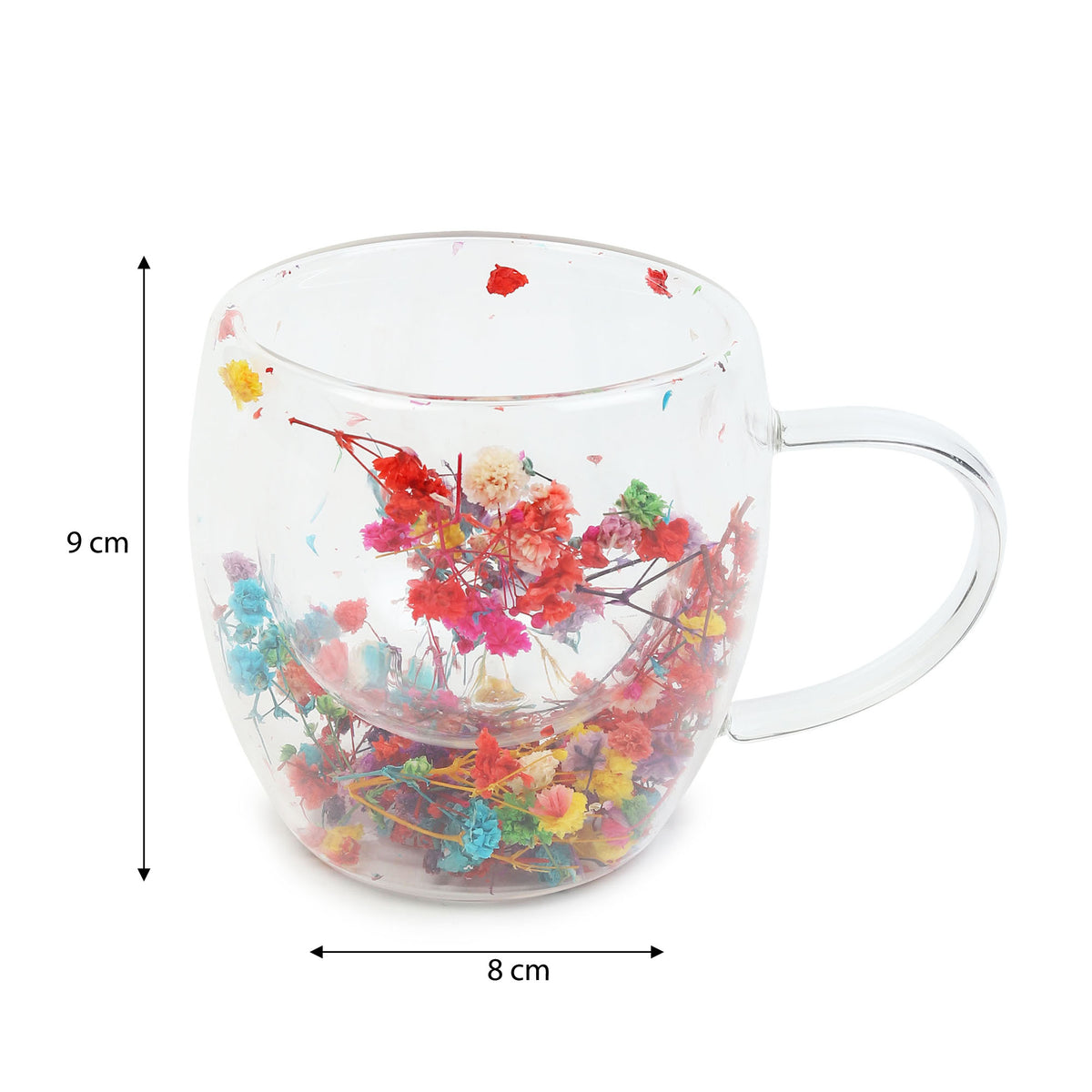 Dahlia multicoloured Glass Mug Small