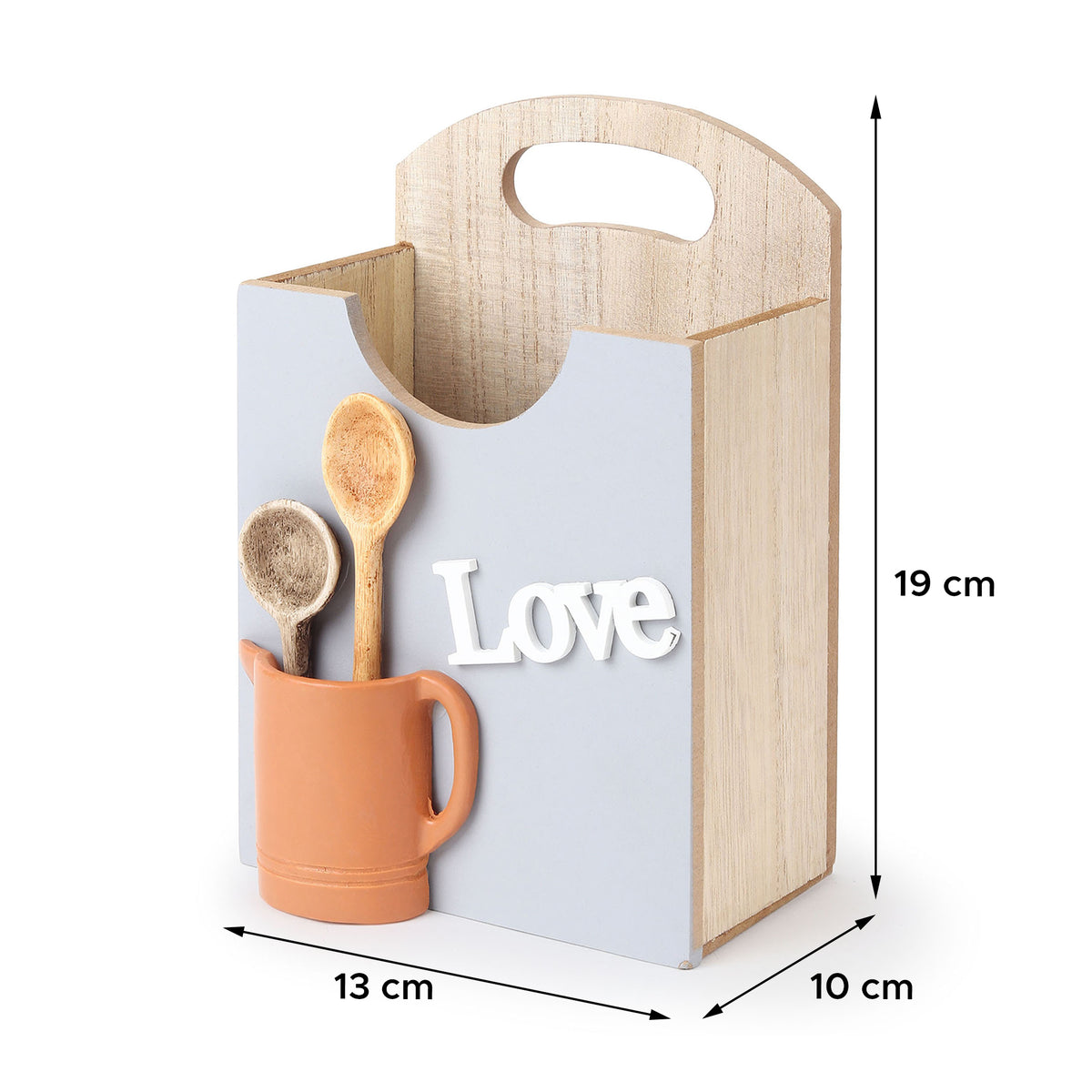 Galley Kitchenette Wooden Cutlery Caddy