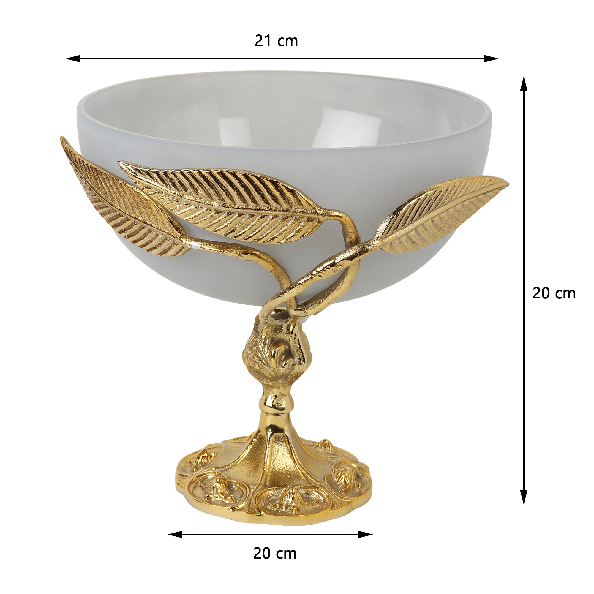 Verdant Elegance Glass pedestal Serving Bowl