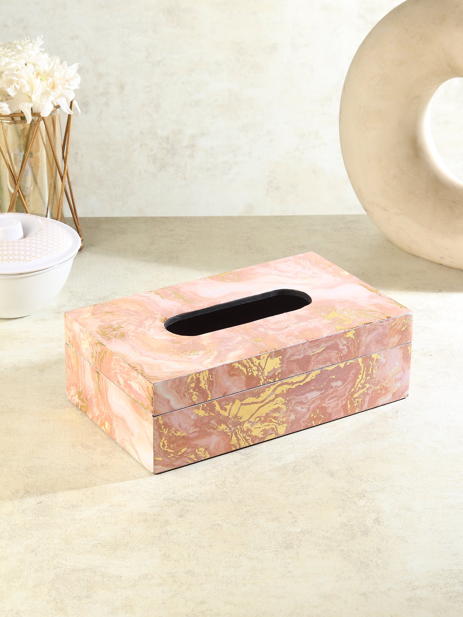 Rosa Perlino Tissue Box Holder