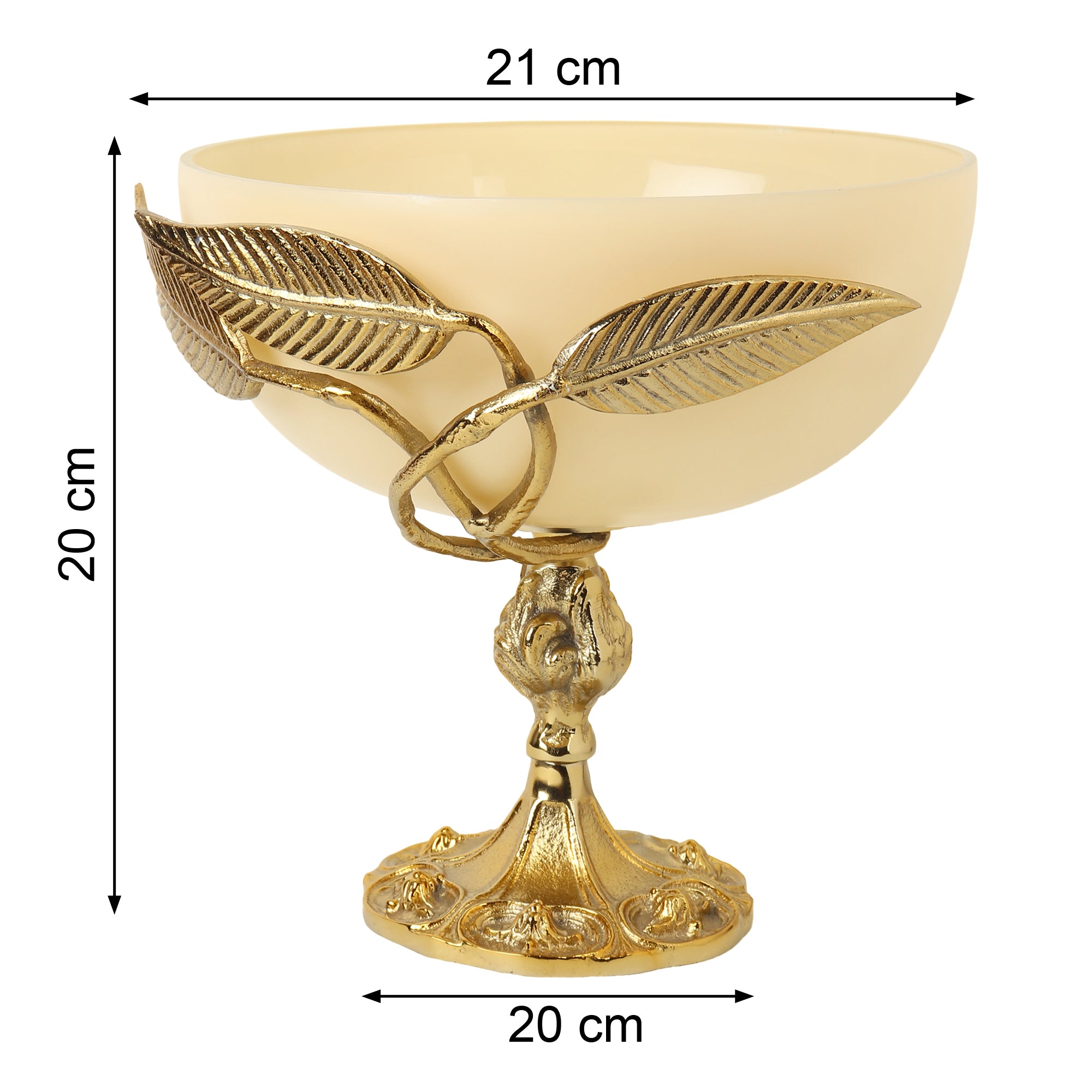 Verdant Elegance Glass pedestal Serving Bowl