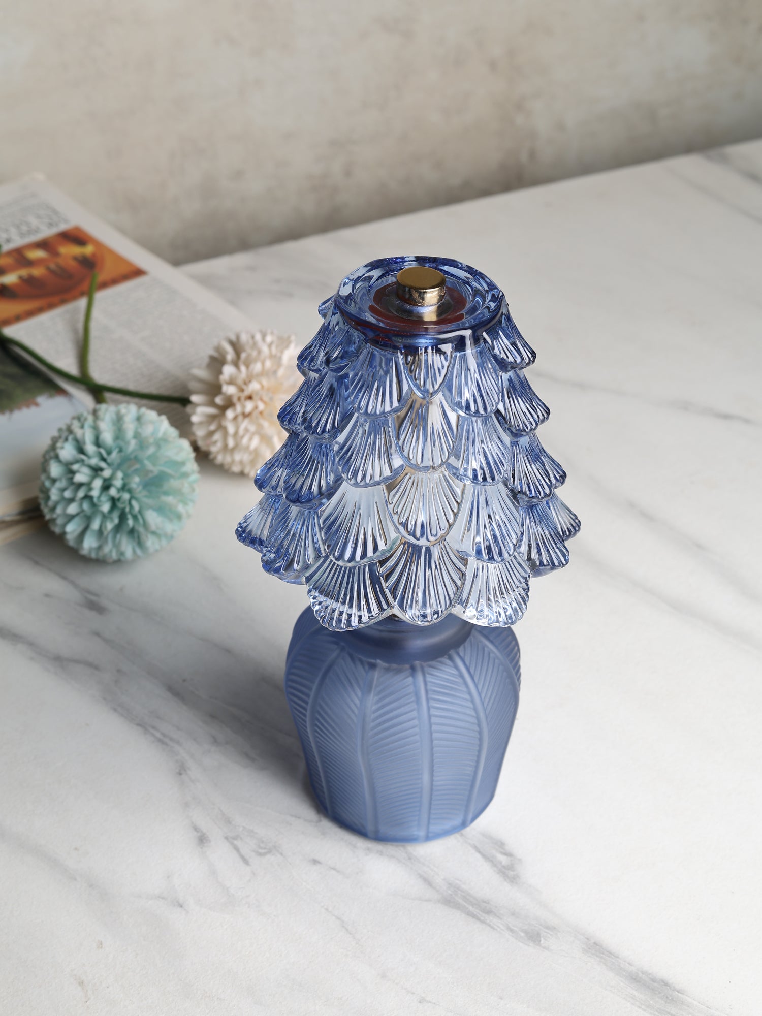 Marcelle Mini Crystelle Blue  Glass Lamp