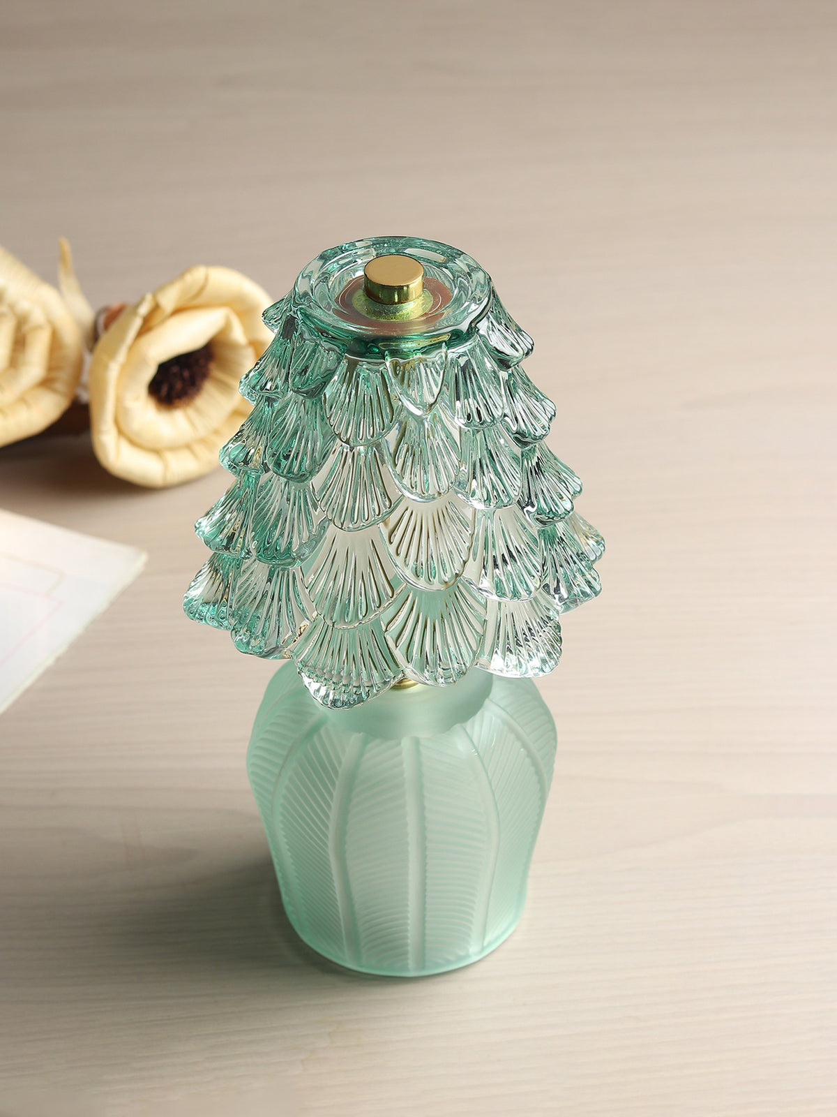 Marcelle Mini Crystelle Green Glass Lamp