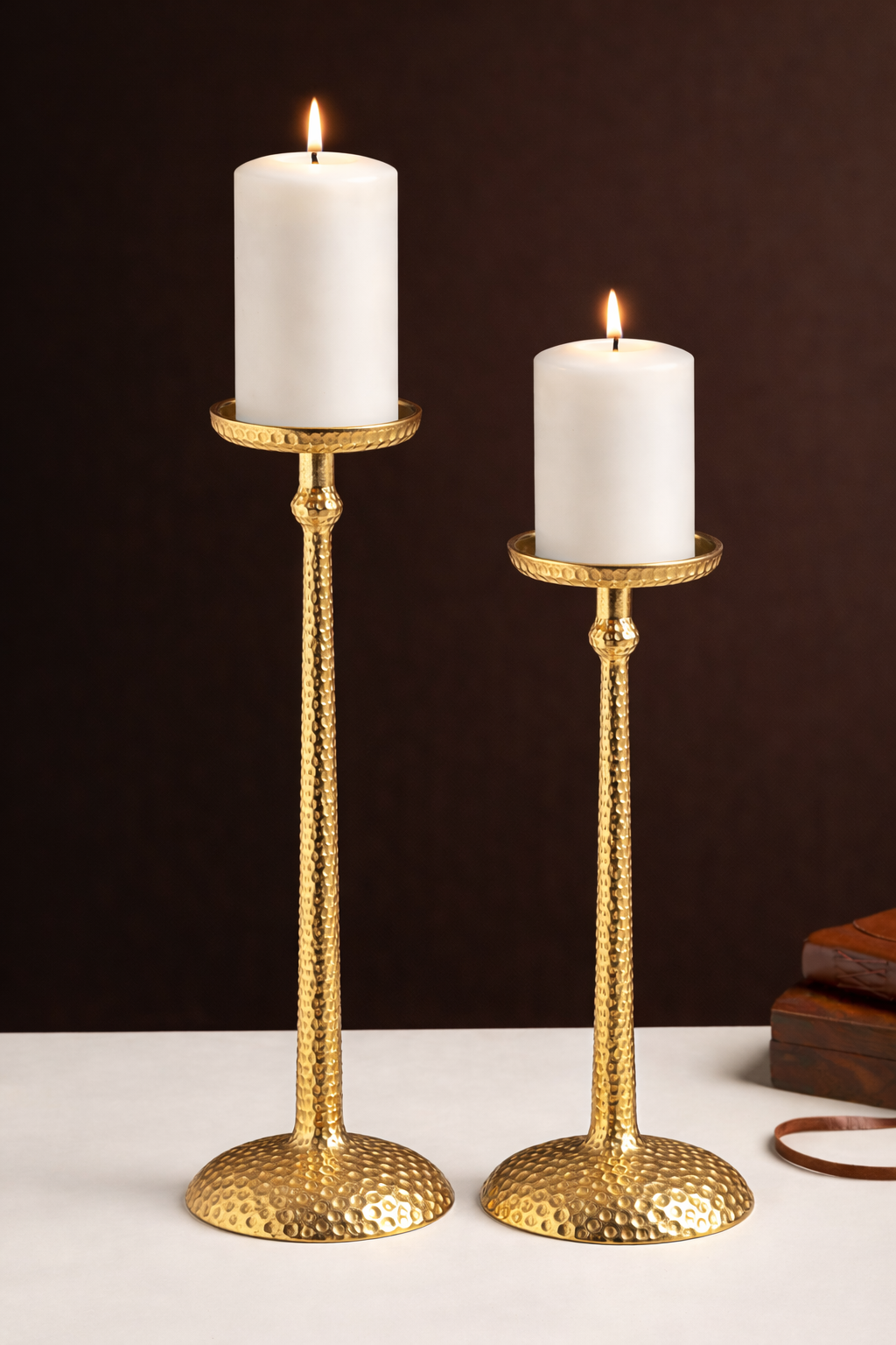 Harrington set of 2 gold candle holders