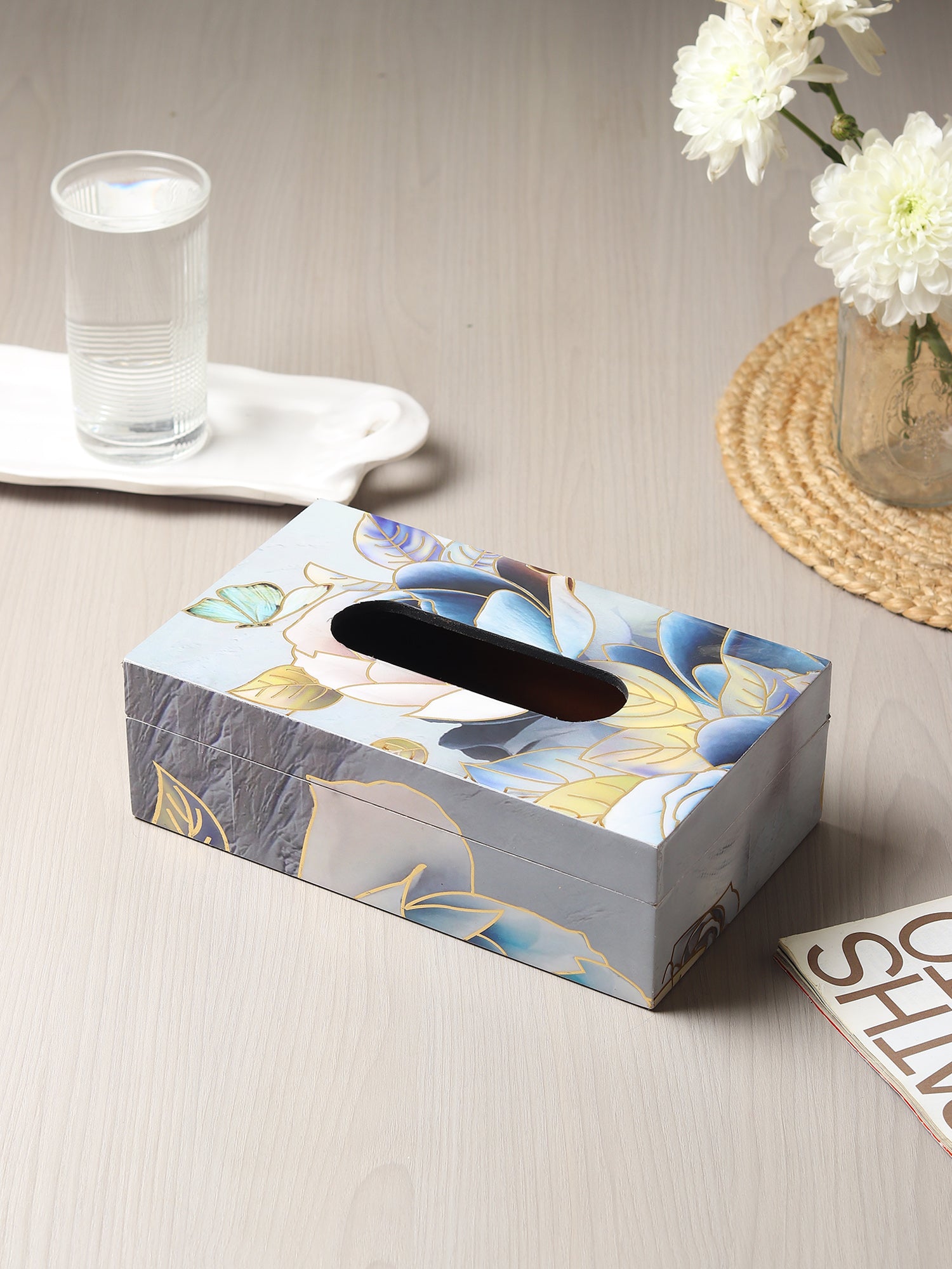 Azure Whisper Tissue Box Holder in Light Blue