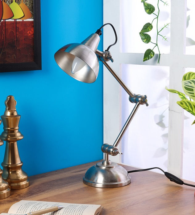 Shiny  Silver Poulsen Pharmacy Triple Adjustable Study Lamp