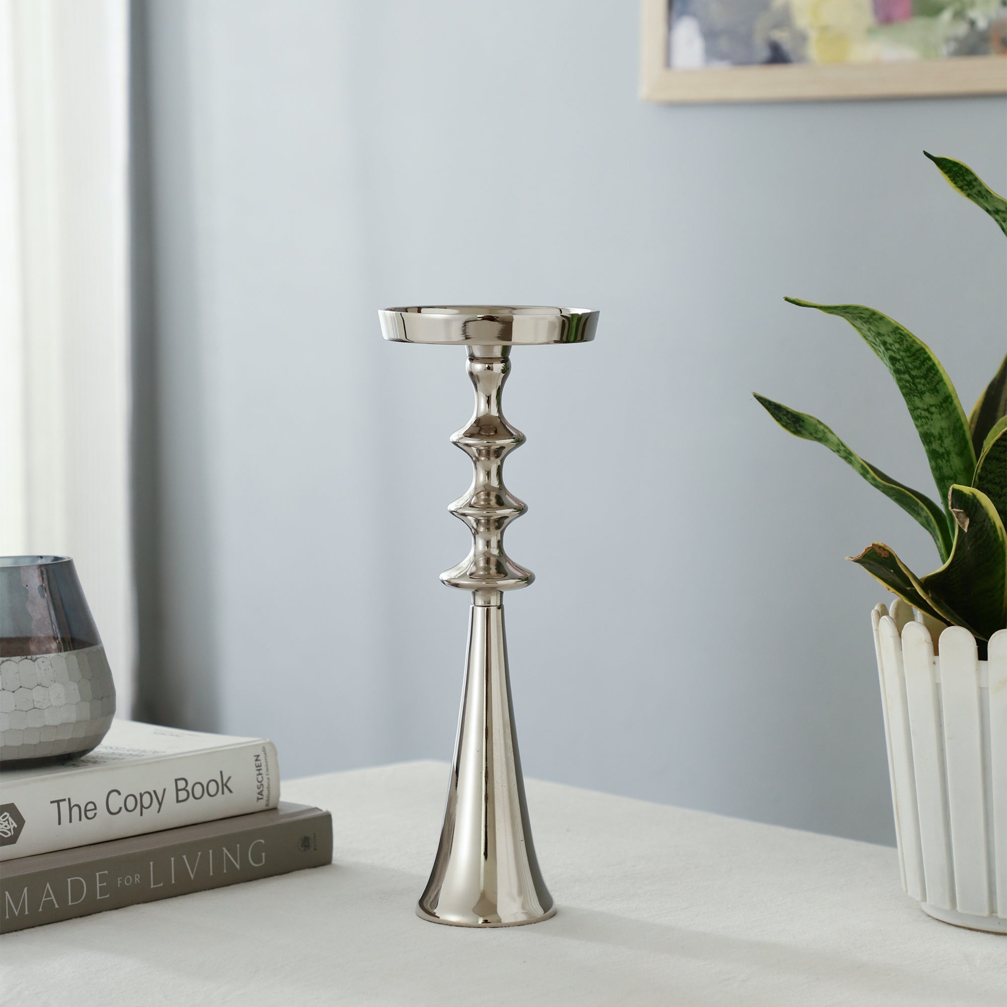 Altar Flame Silver Candle holder
