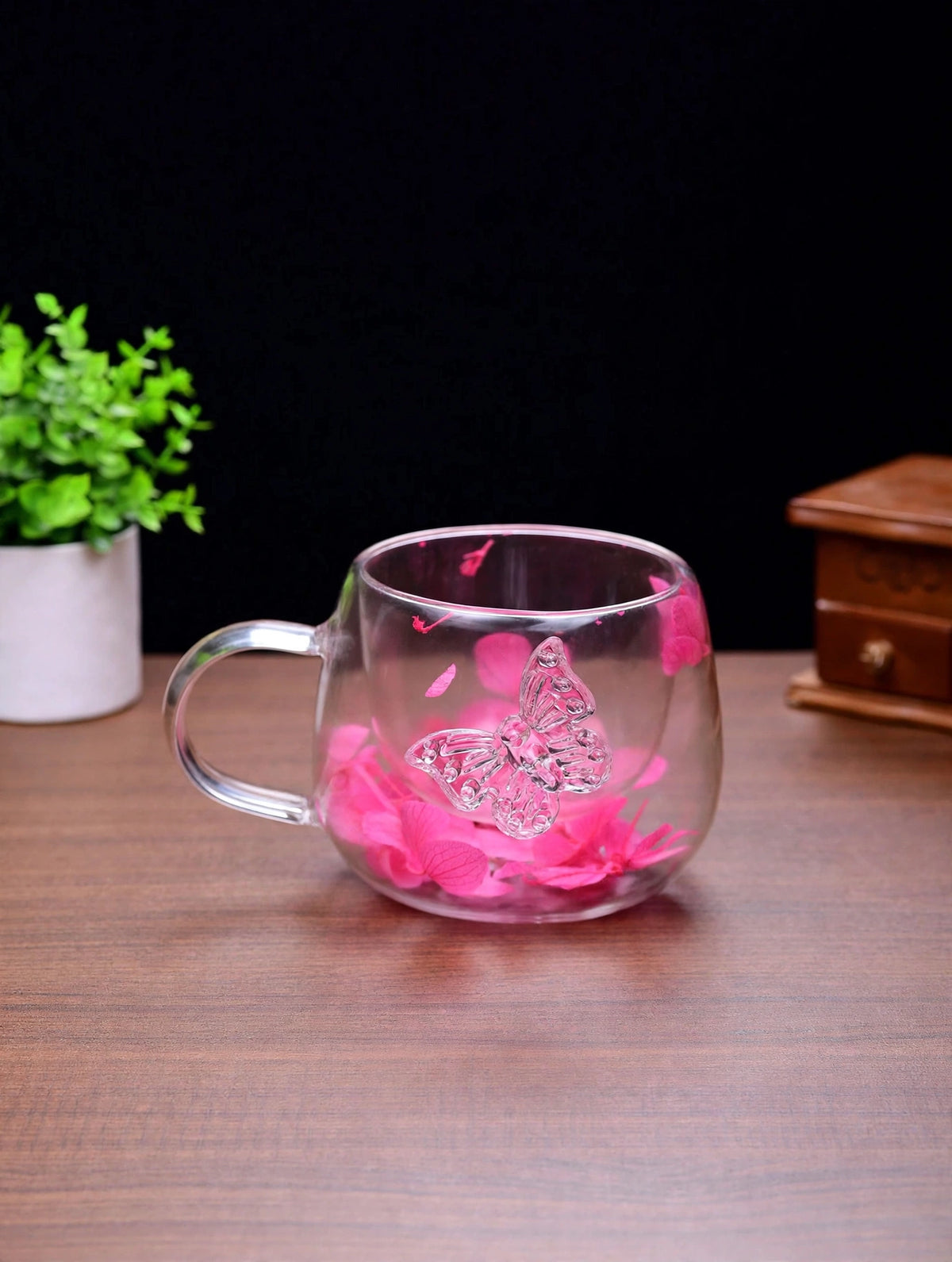Titli Bloom Pink Glass Mug