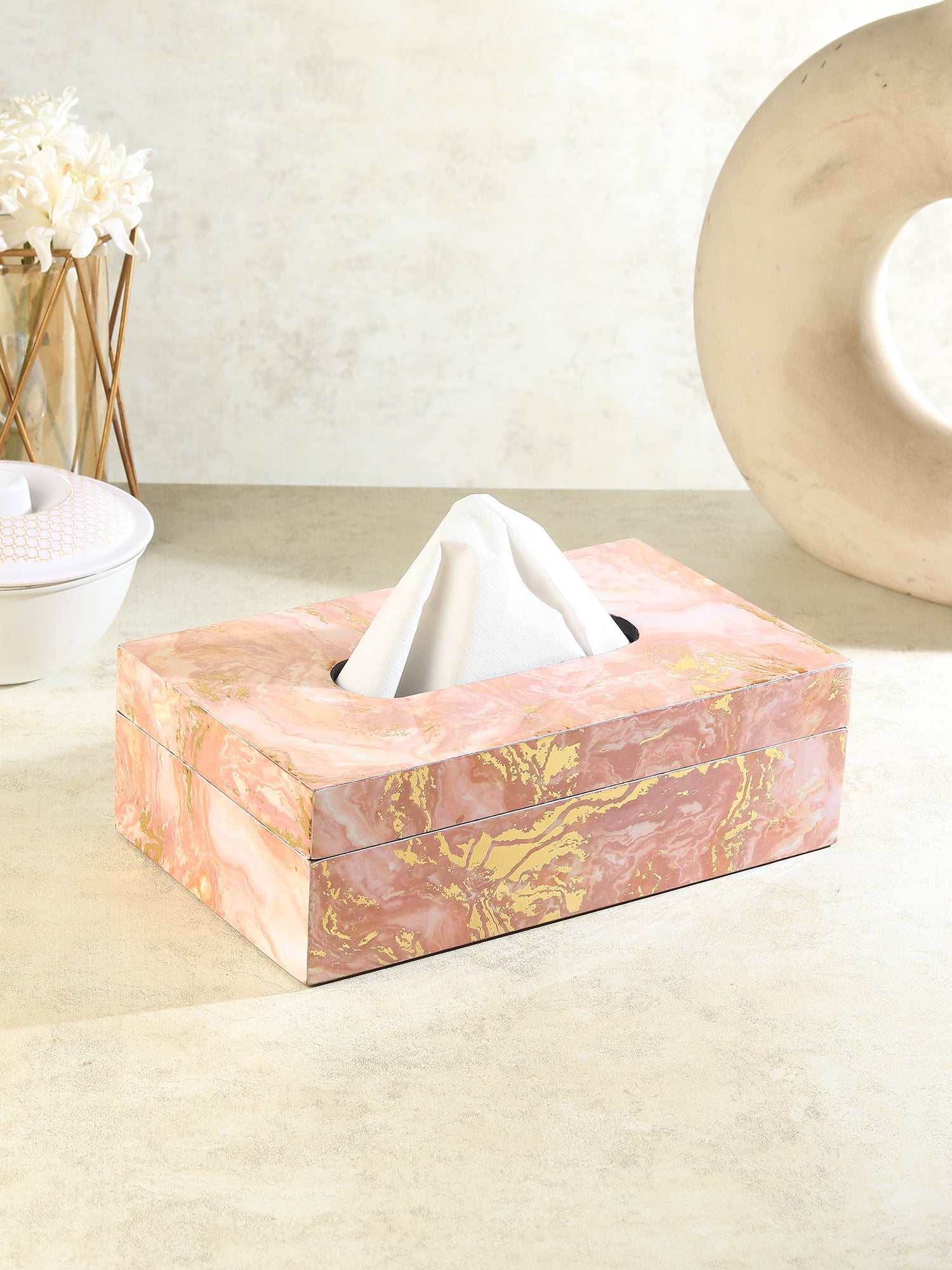 Rosa Perlino Tissue Box Holder
