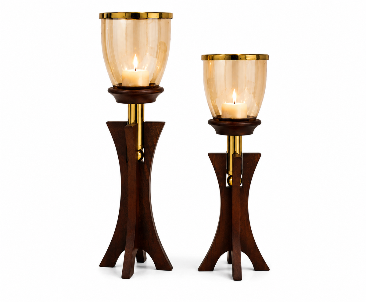 The Romanus flame candle holder set of 2
