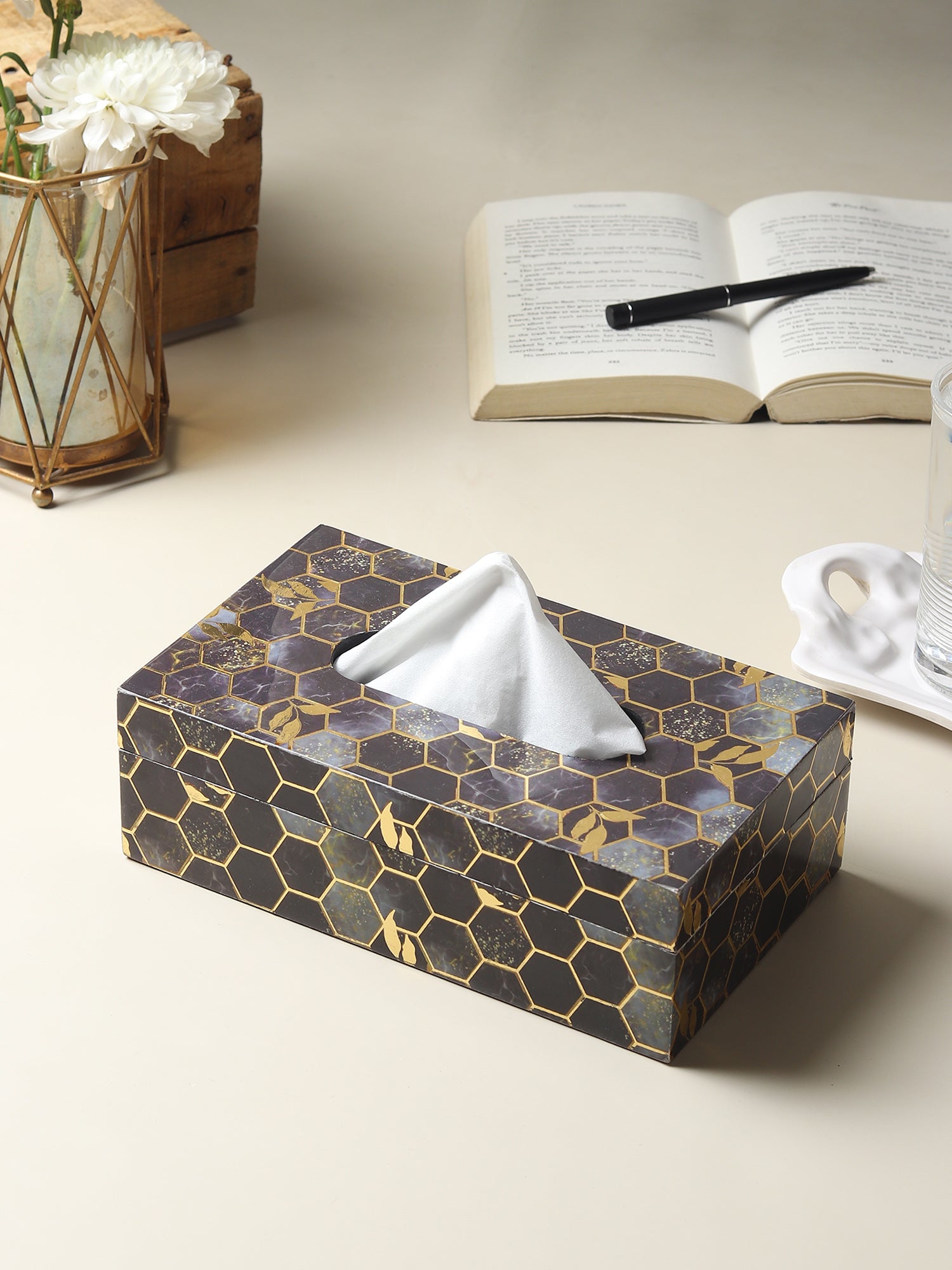 Gilded Hive Tissue Box