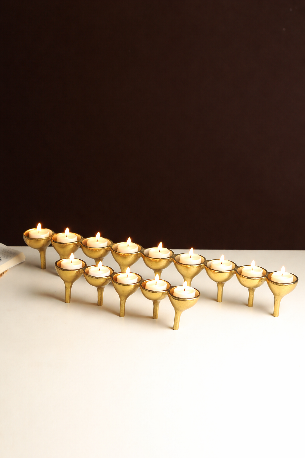 Rivera Candle & T-Light Holder –  Set of 2 in Gold
