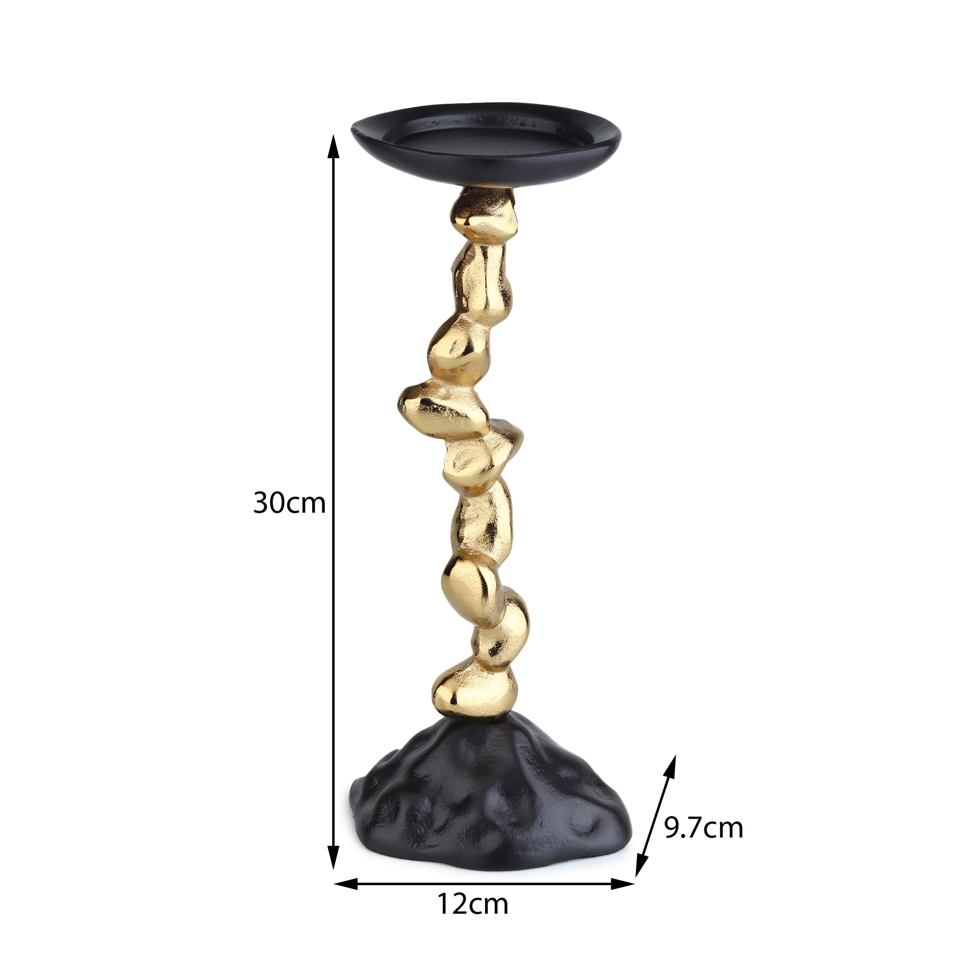 Stones Orivia Candle Holder Large Black