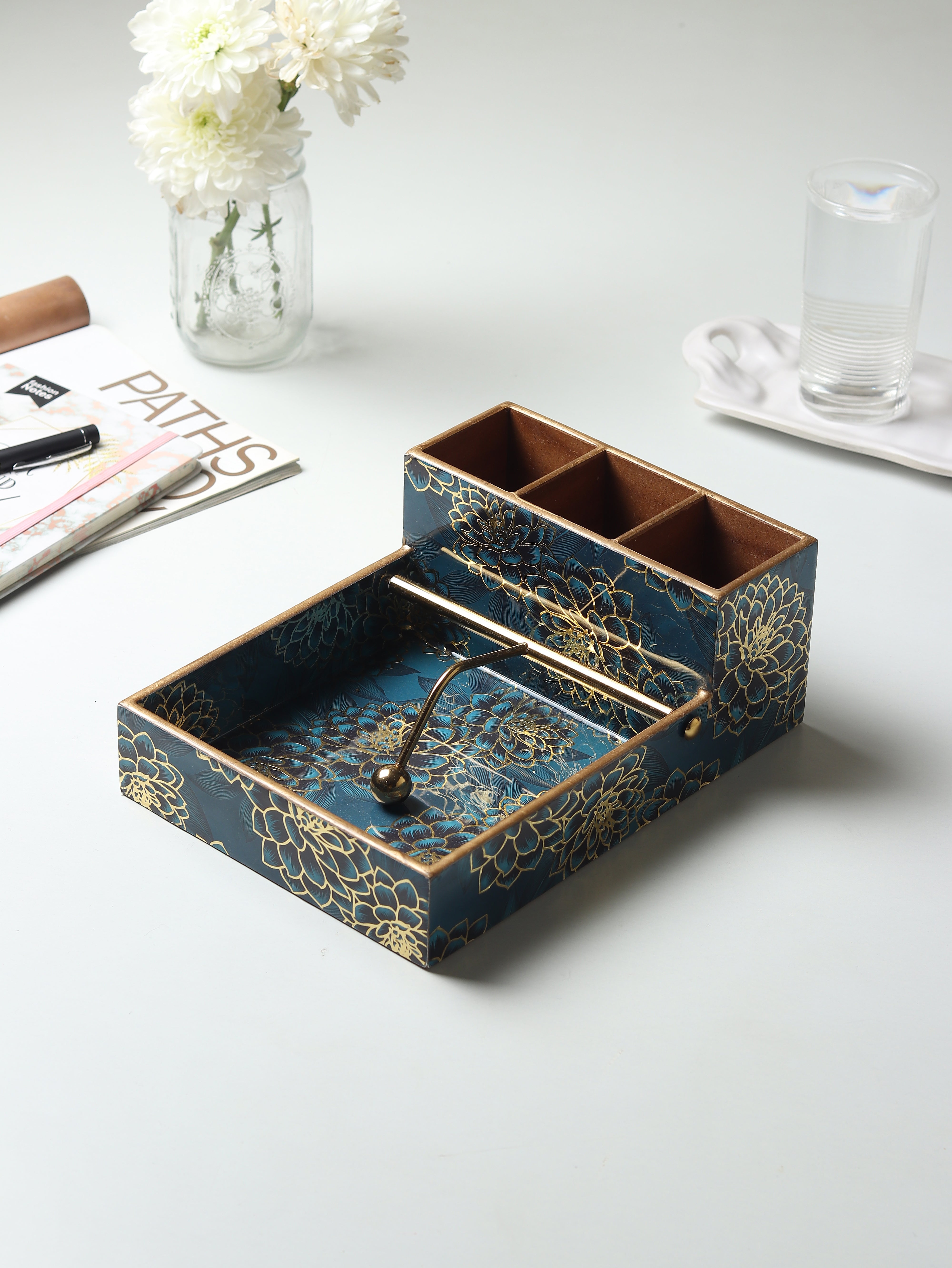 Sapphire wreath Cutlery and Tissue Holder