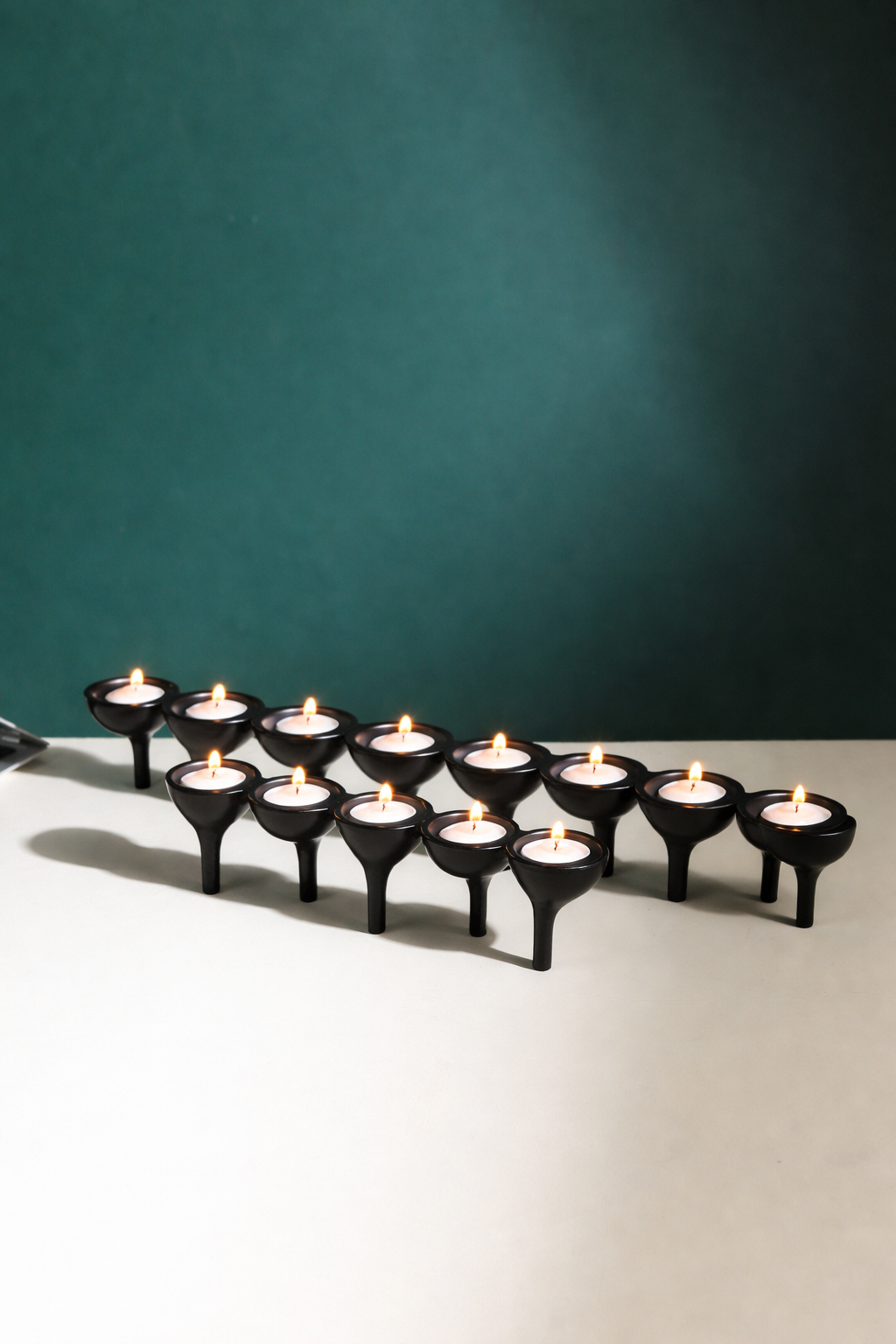 Rivera Candle & T-Light Holder –  Set of 2 in Black