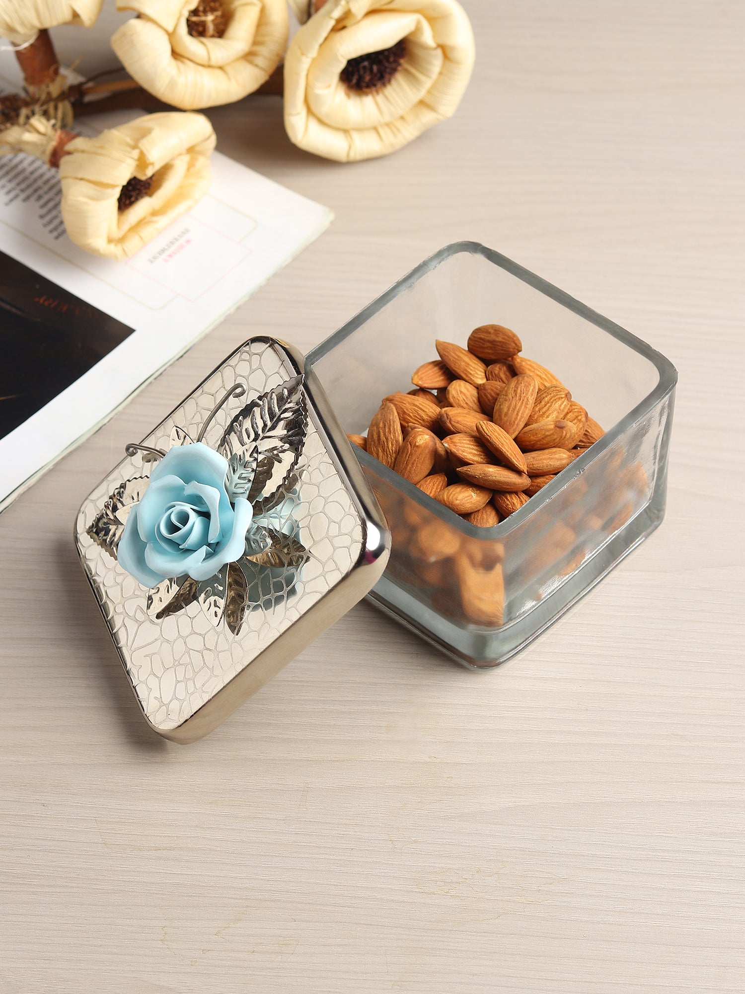 Petal Eclat Blue Square storage Box
