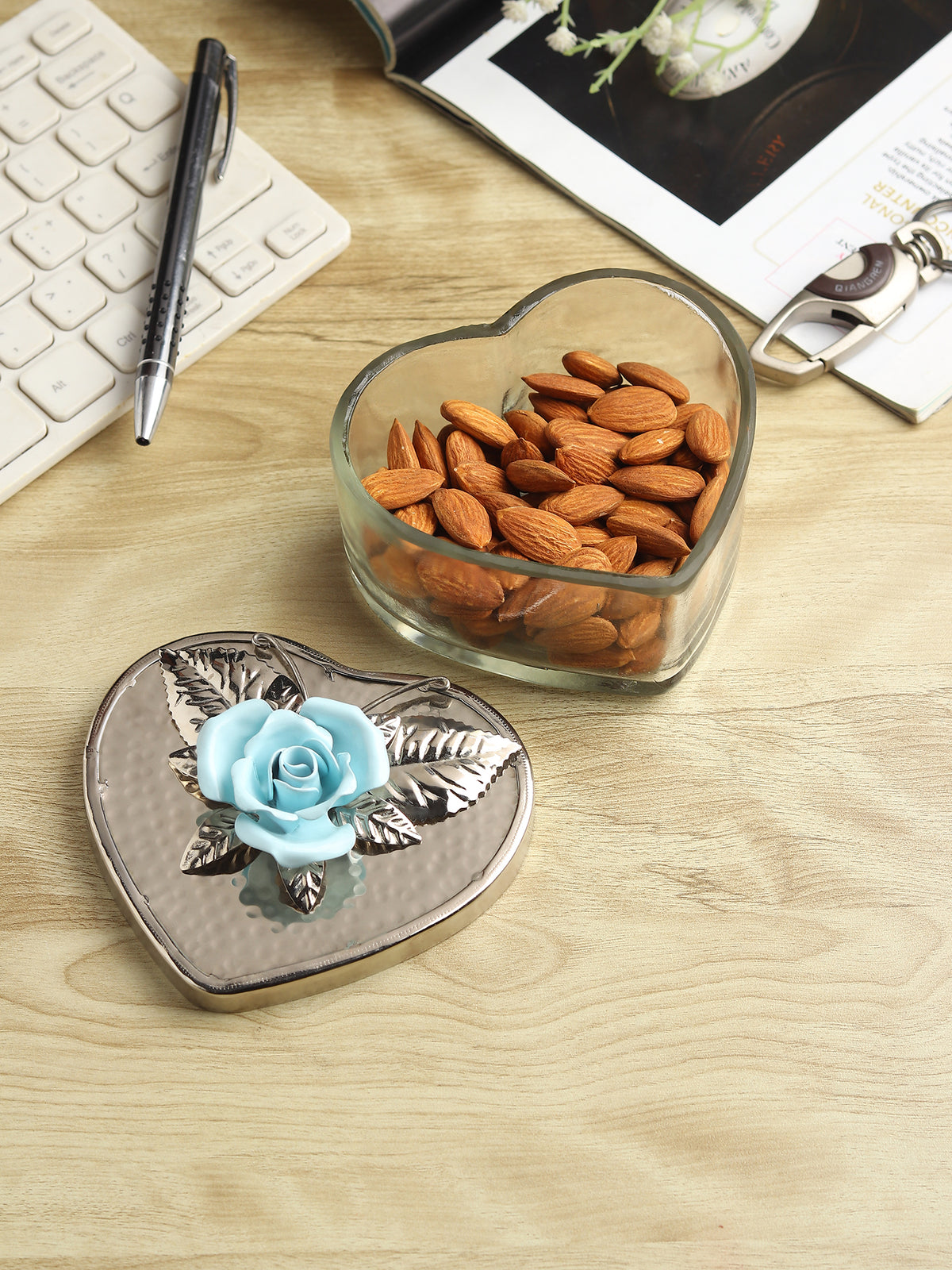 Petal Eclat Blue Heart Storage Box