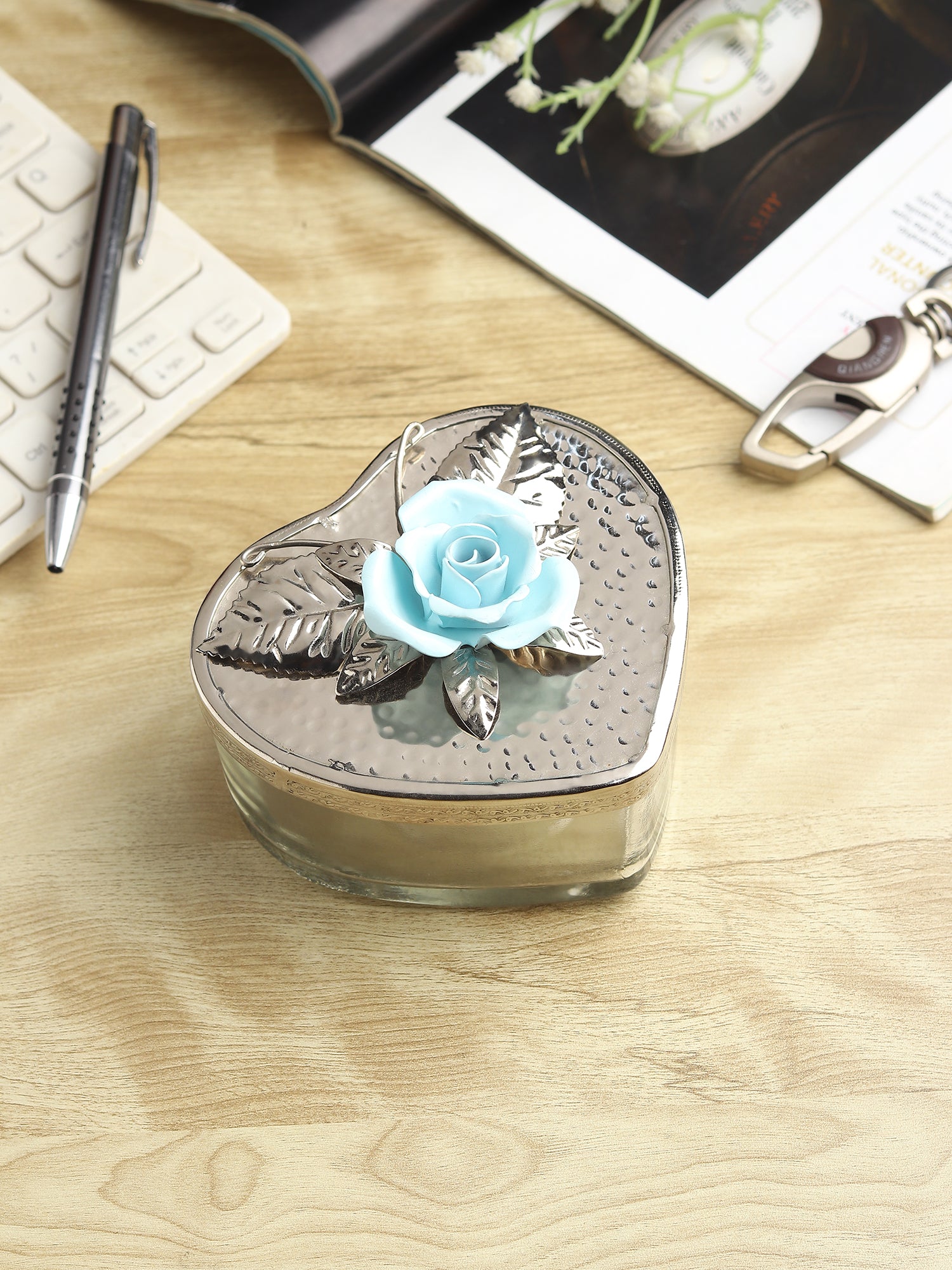 Petal Eclat Blue Heart Storage Box