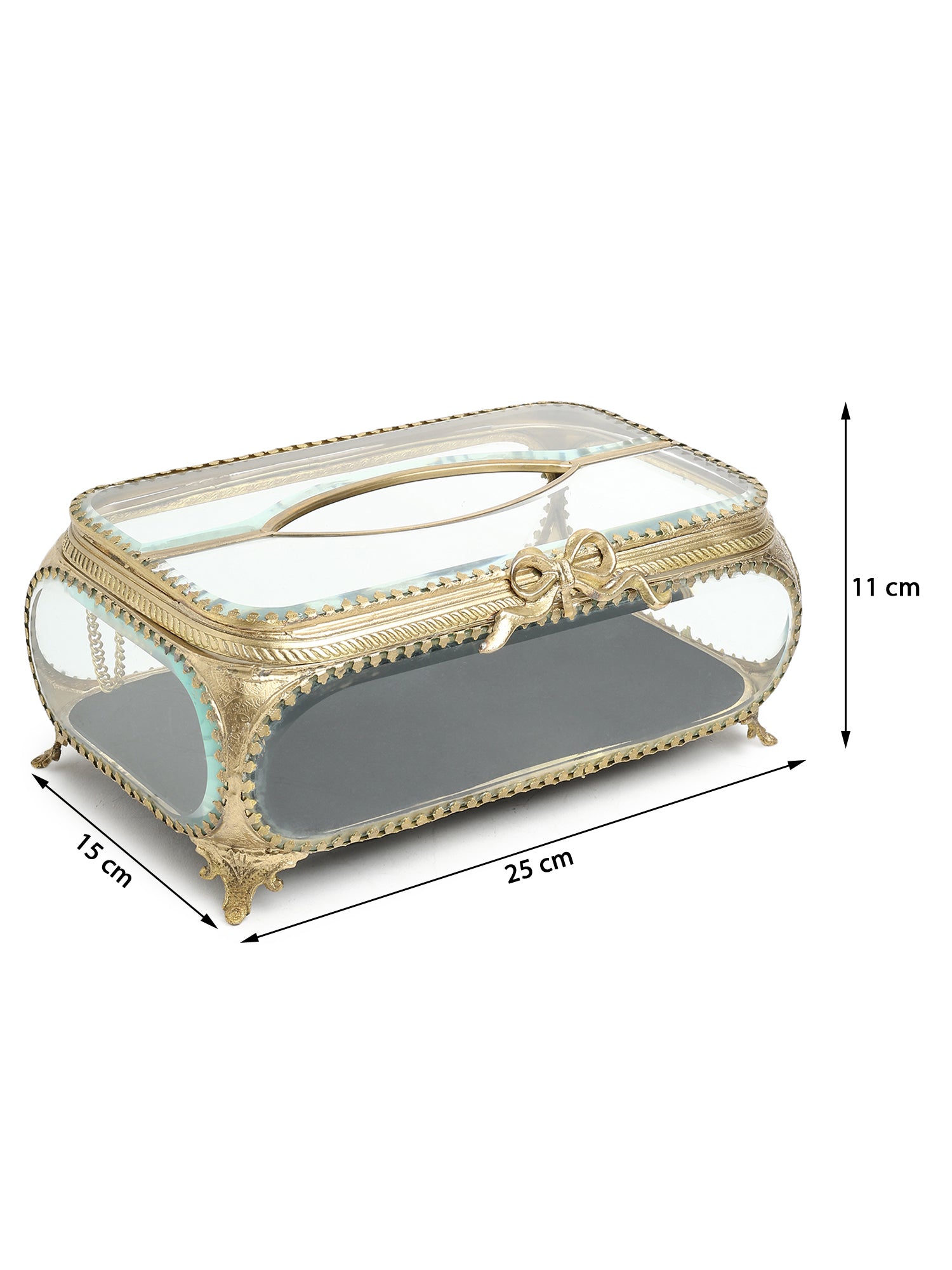 Evoria Brass Glass Tissue Holder
