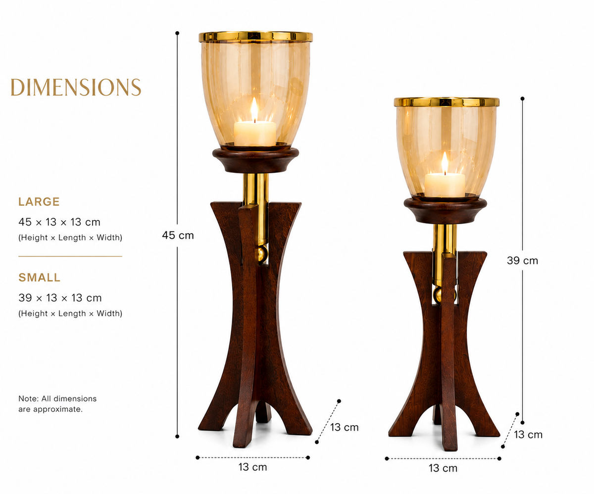 The Romanus flame candle holder set of 2
