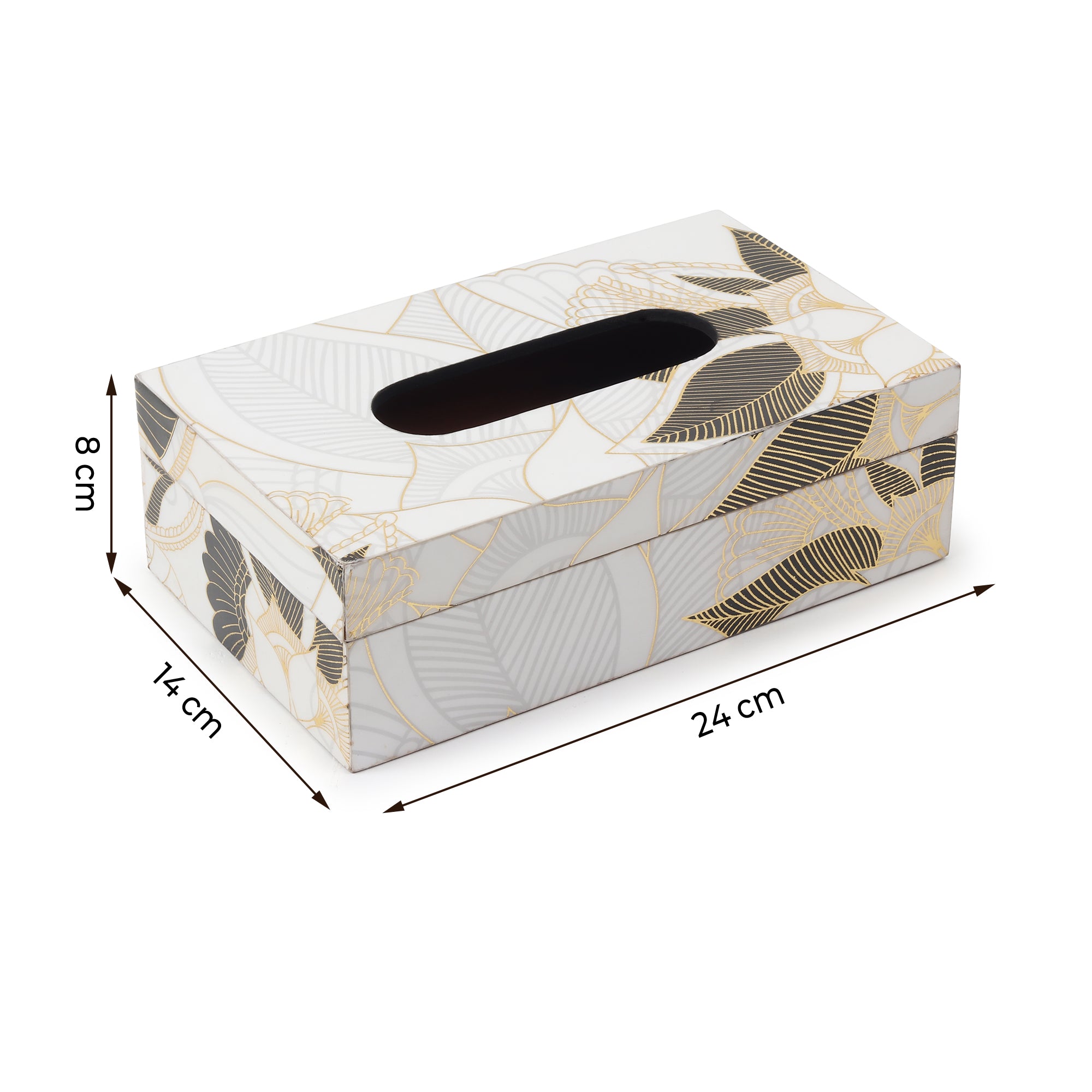 Ivory Noir Bloom Tissue Box Holder