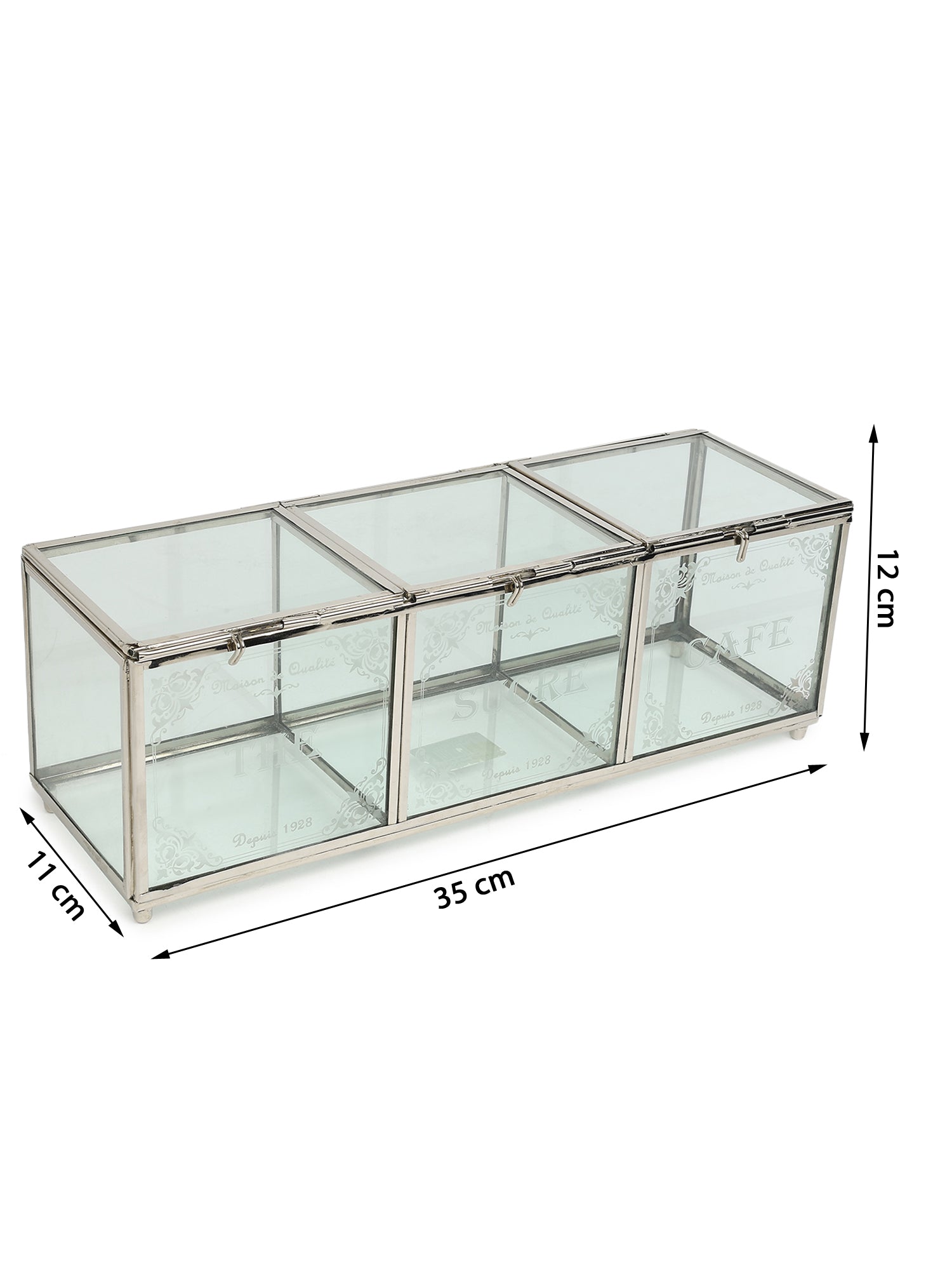 Elanoire Silver Glass Storage Box
