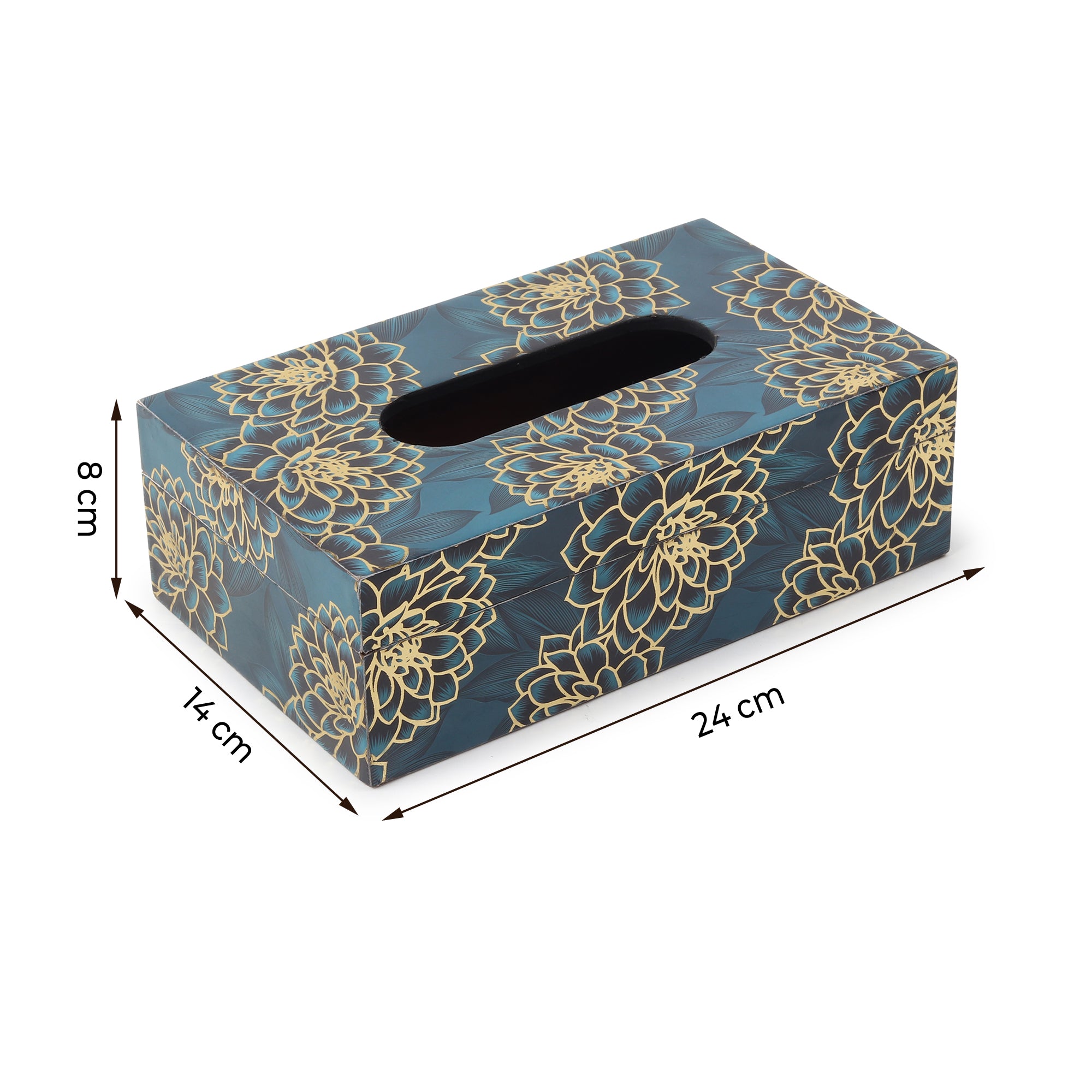 Sapphire Wreath Wooden Tissue Box Holder