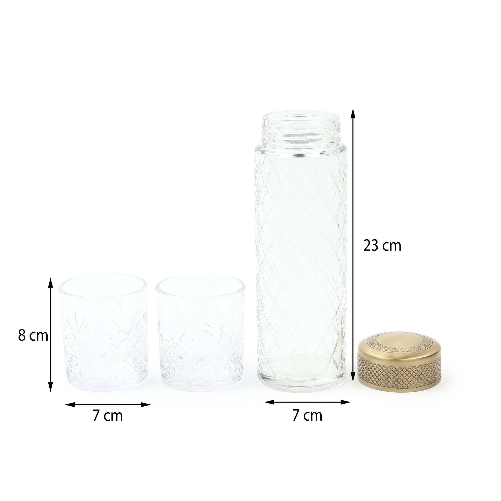 Brass Verre Prism Bottle & Glass Set