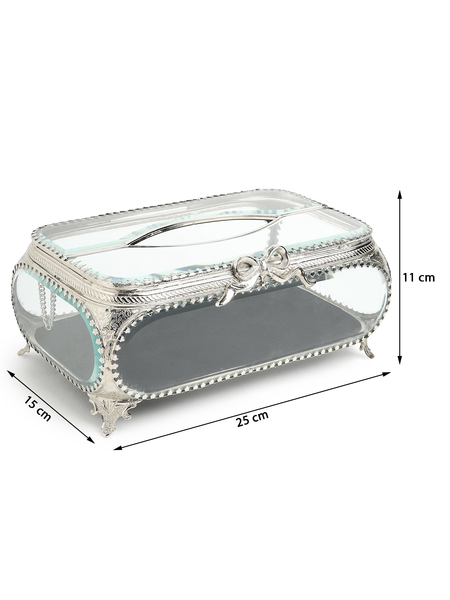 Evoria Brass Glass Tissue Holder