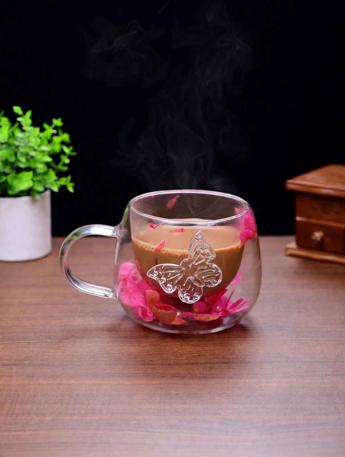 Titli Bloom Pink Glass Mug