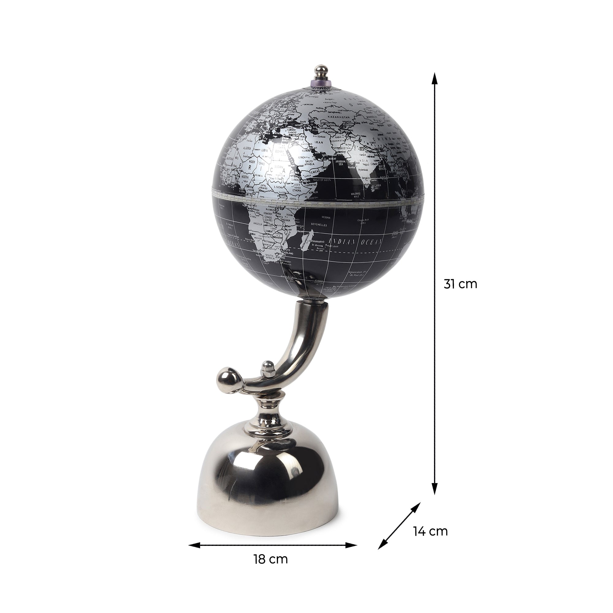 Noir Meridian Decorative Globe