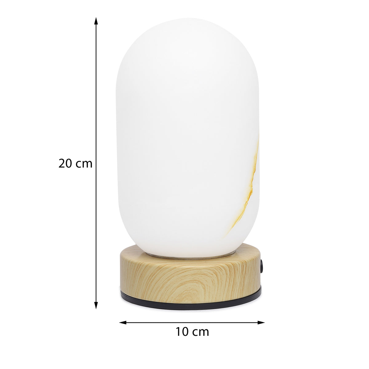 Opaline Natural Wood Table Lamp