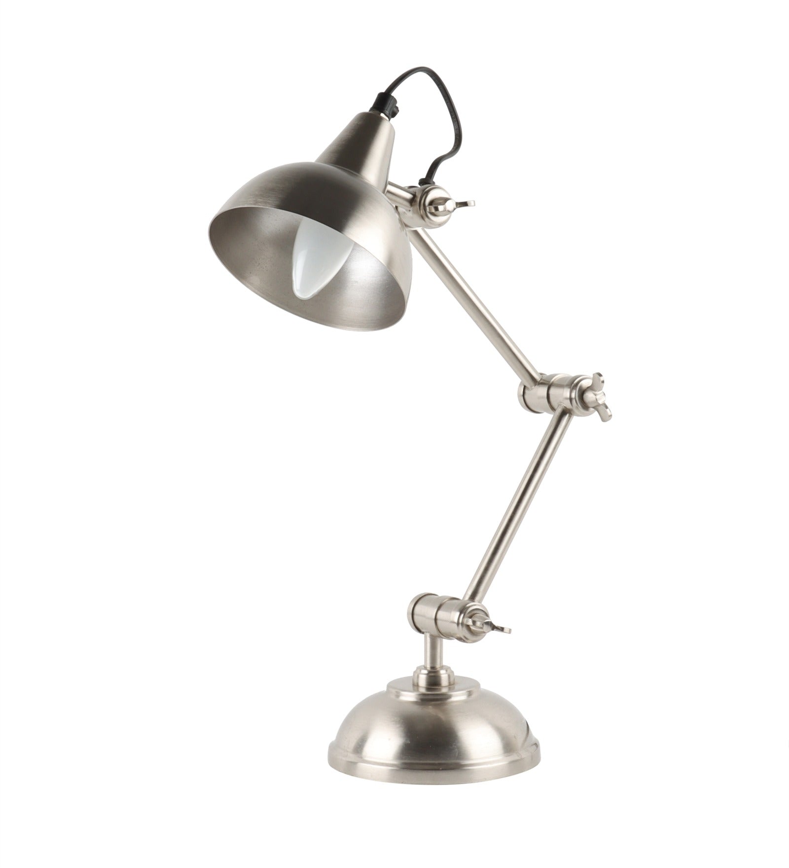 Shiny  Silver Poulsen Pharmacy Triple Adjustable Study Lamp