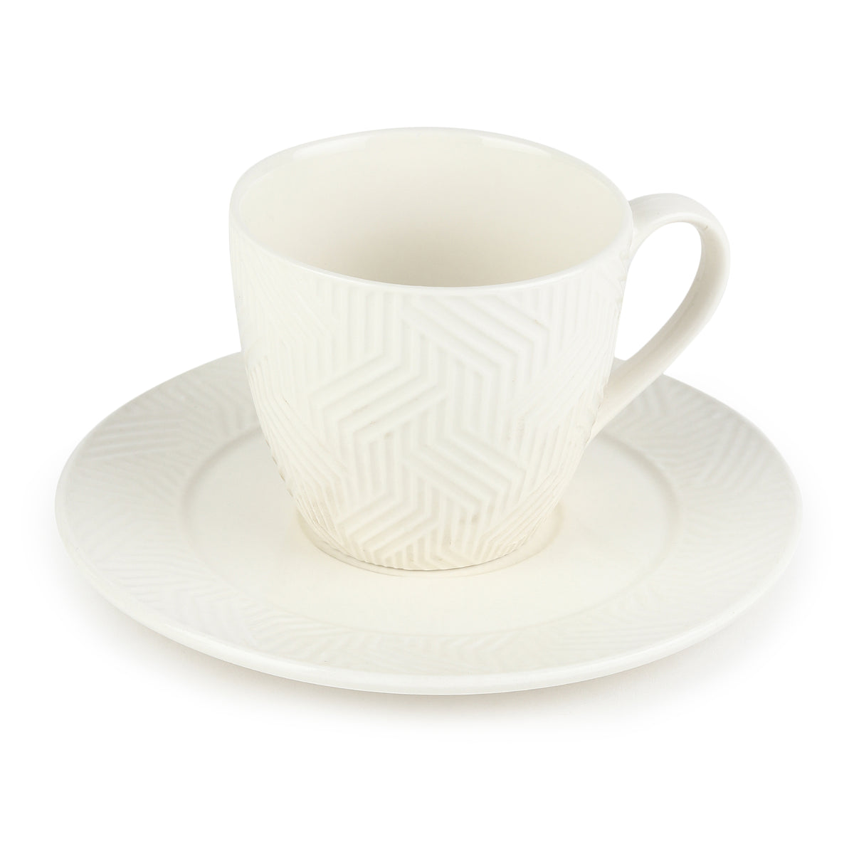 Chevron Cup & Saucer Set of 6