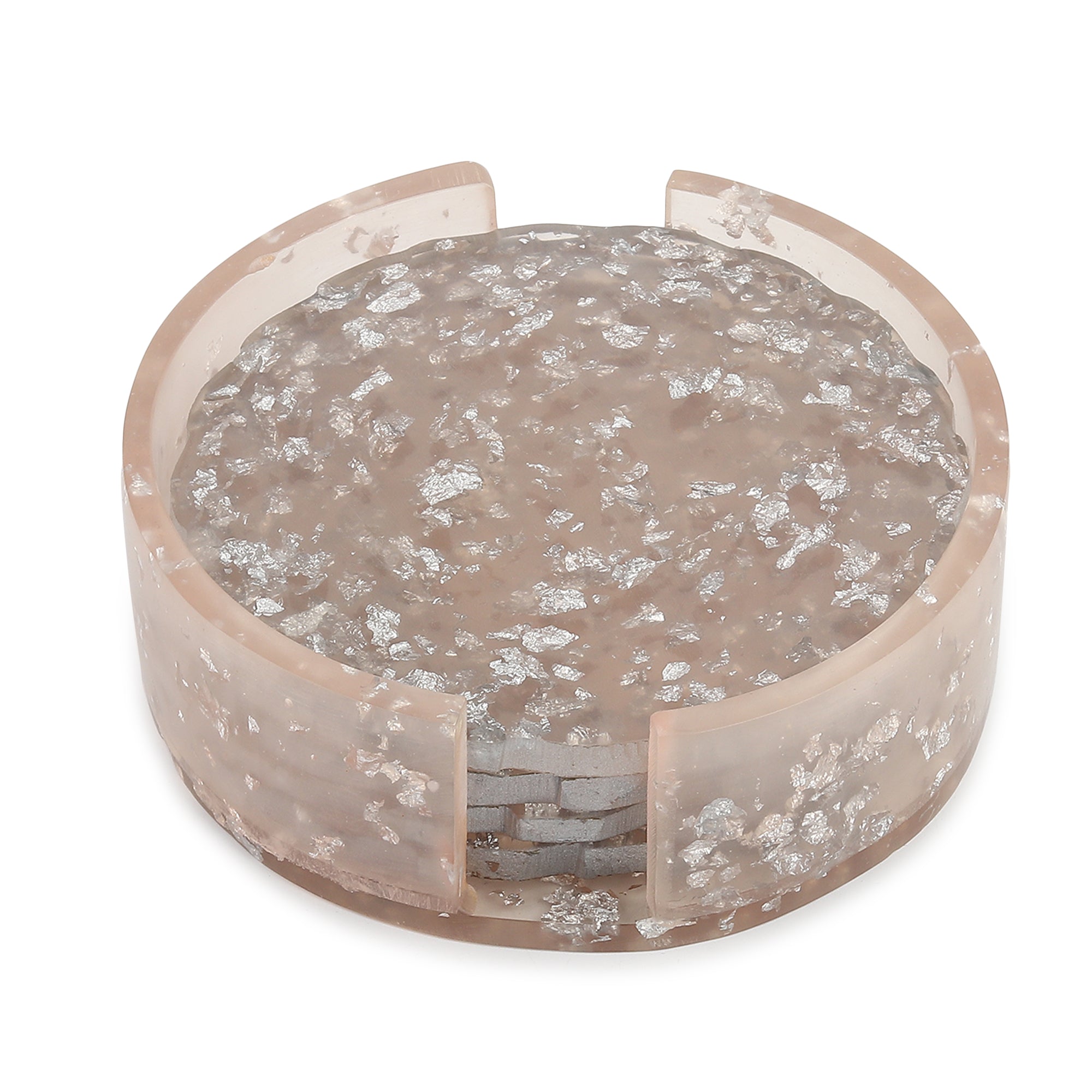 Silver Petal Coaster Set