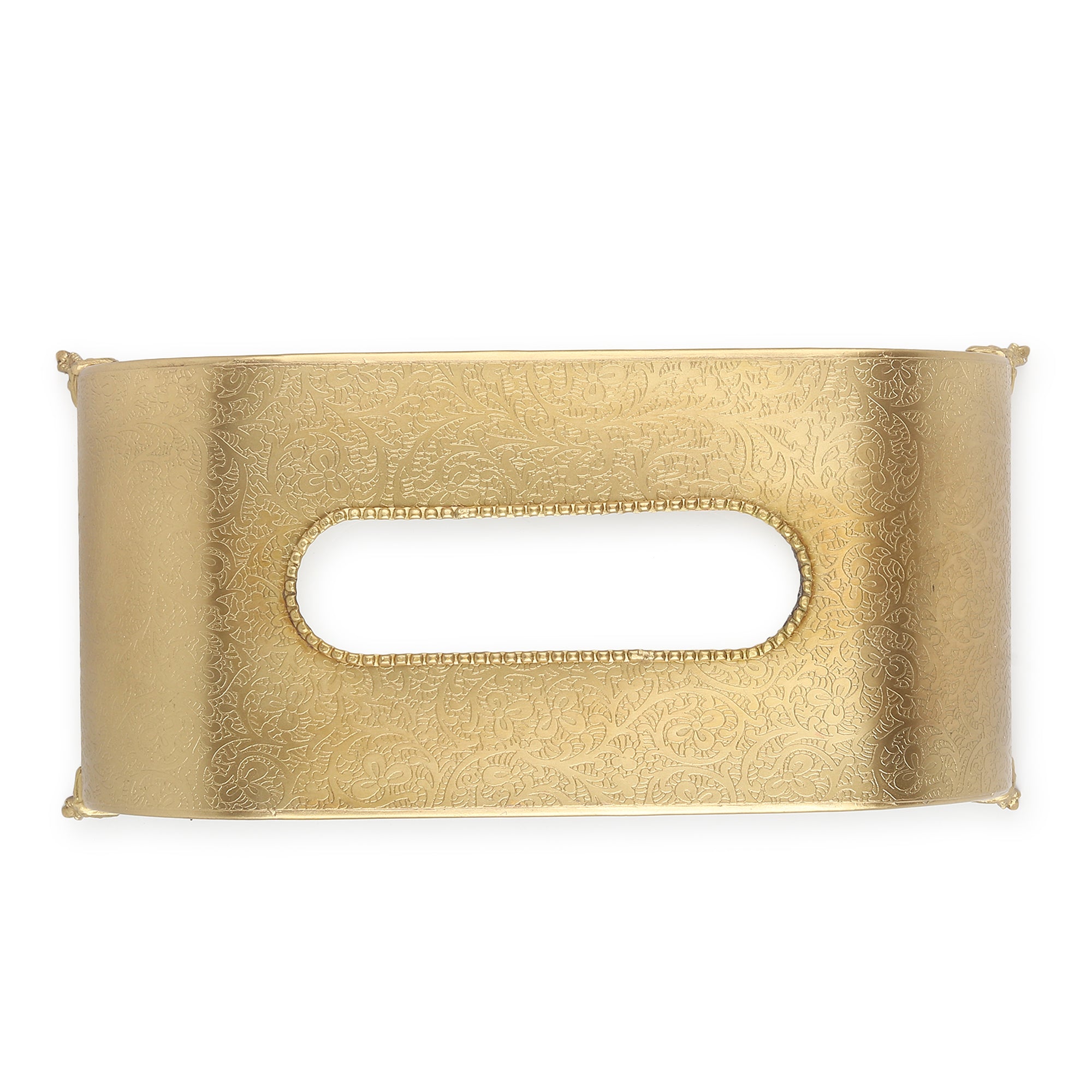 Sleek Slant Diamond Crystal Tissue Holder Gold
